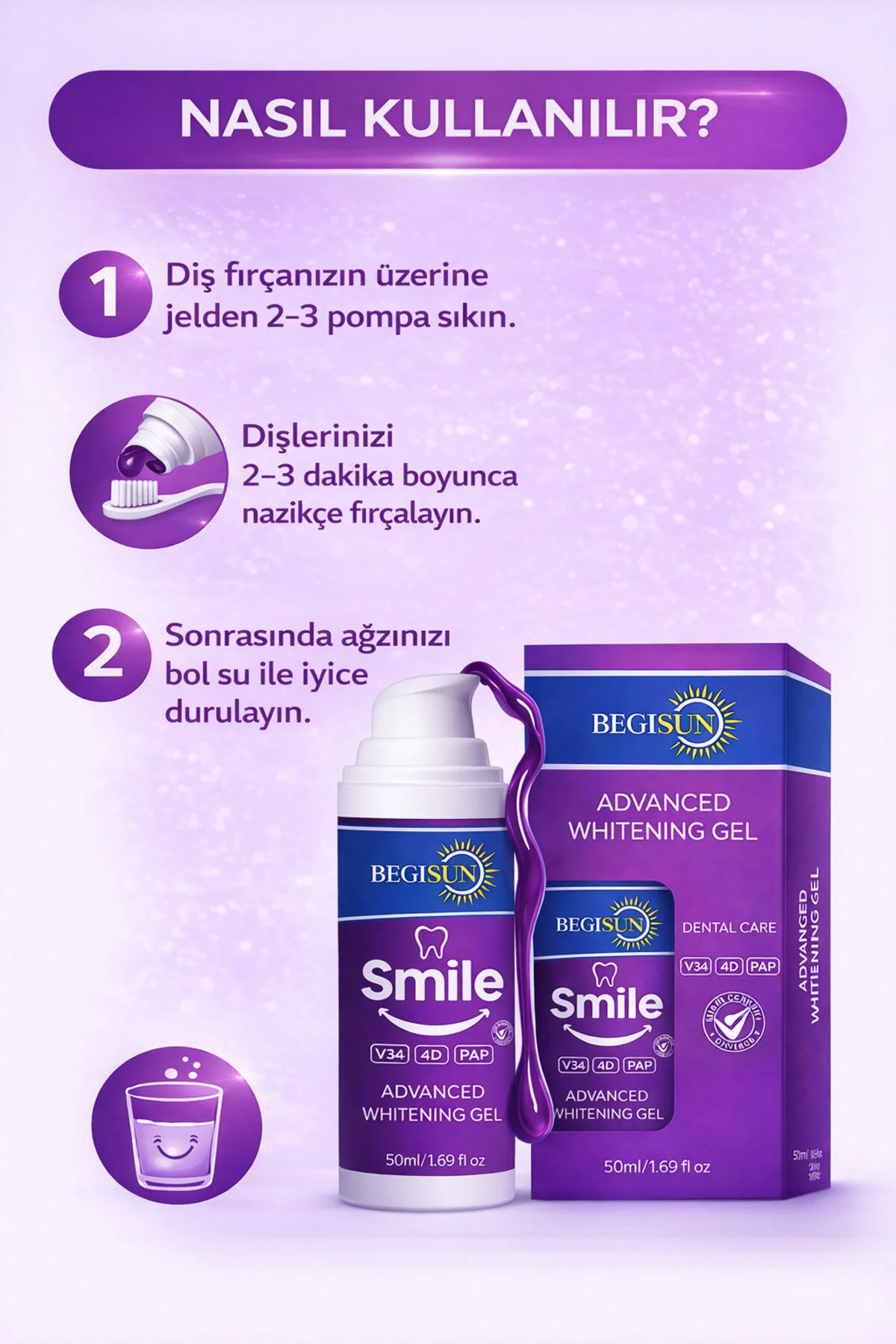 Hismilekit ژل سفید کننده دندان بنفش ۳۰ میلی لیتر