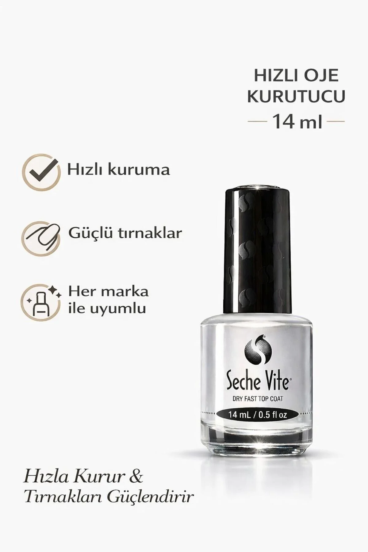 خشک کن لاک تاپ کت وایت درای سریع شدن 14 میل Seche