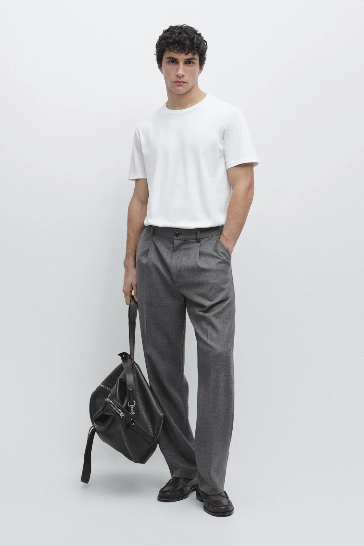 تی شرت 100 ٪ MERSERTZE COTTON T SHTRT Massimo Dutti