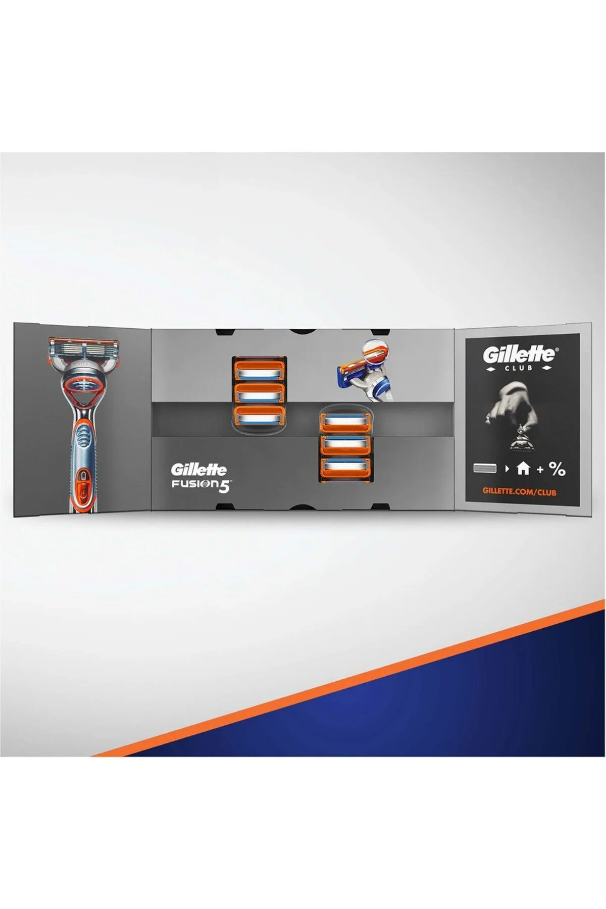 Gillette تیغ اصلاحی ۵ تیغه قدرت Fusion 5 SPARE 8 بسته کارتنی