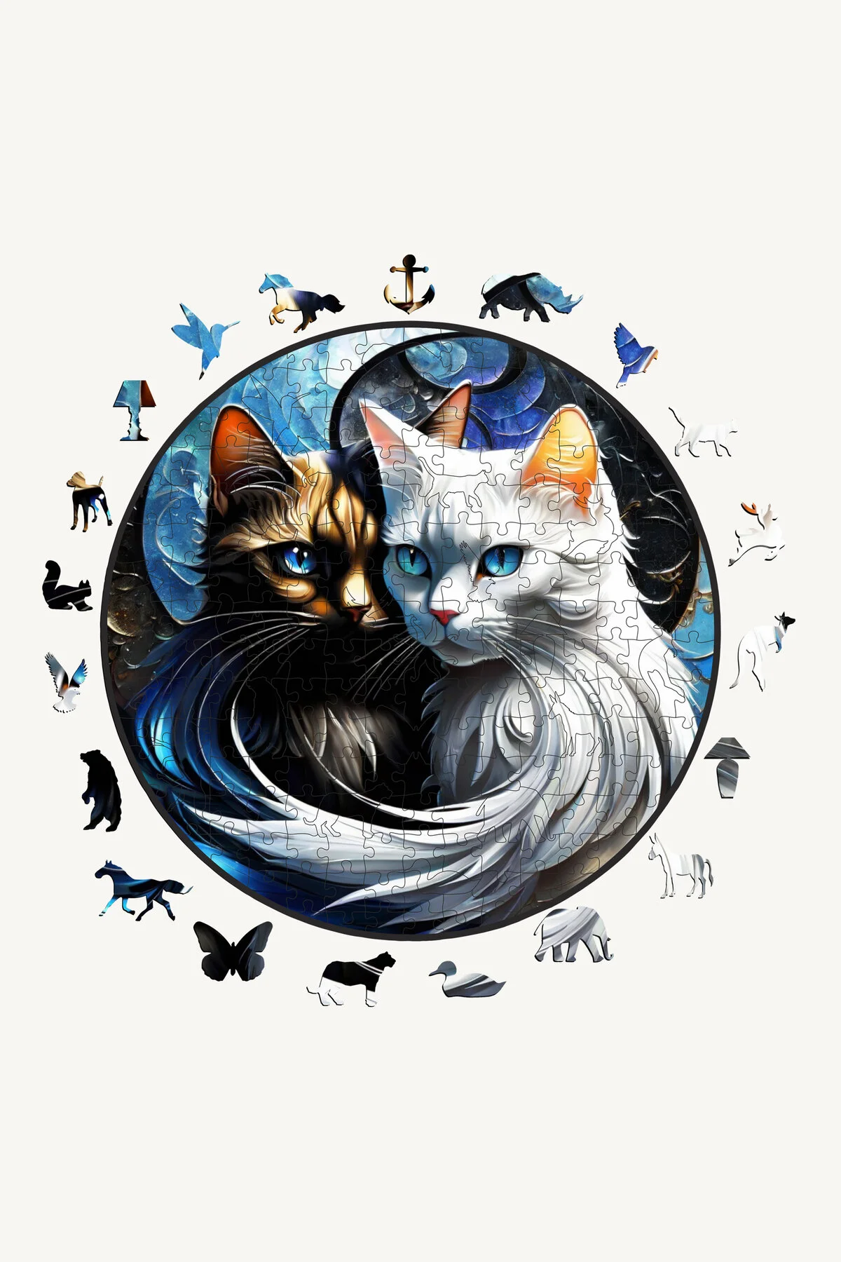 پازل چوبی با فیگور خاص CATS بزرگ 51X51 سانتی متر NC PUZZLES