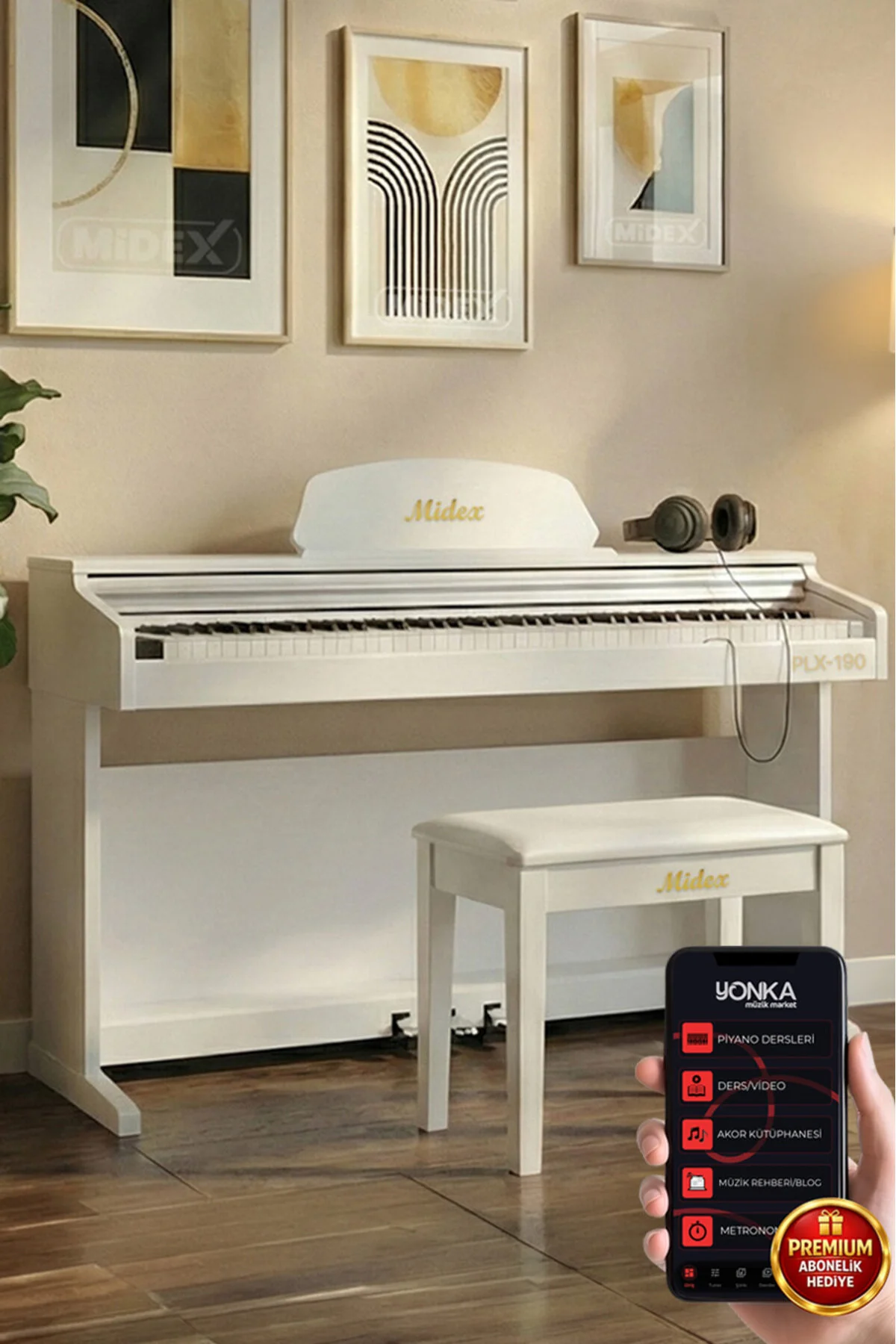 پیانو PLX 190WH PIANO DIGITAL 88 KEY HAMMER ACTION و حساسیت کلیدی Midex