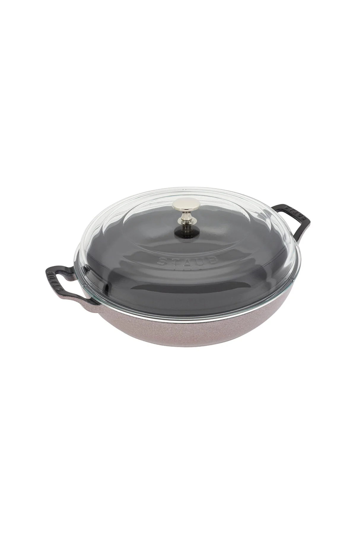 قابلمه گلدان ریخته گری با درب شیشه ای 30 سانتی متر گل گیلاس STAUB