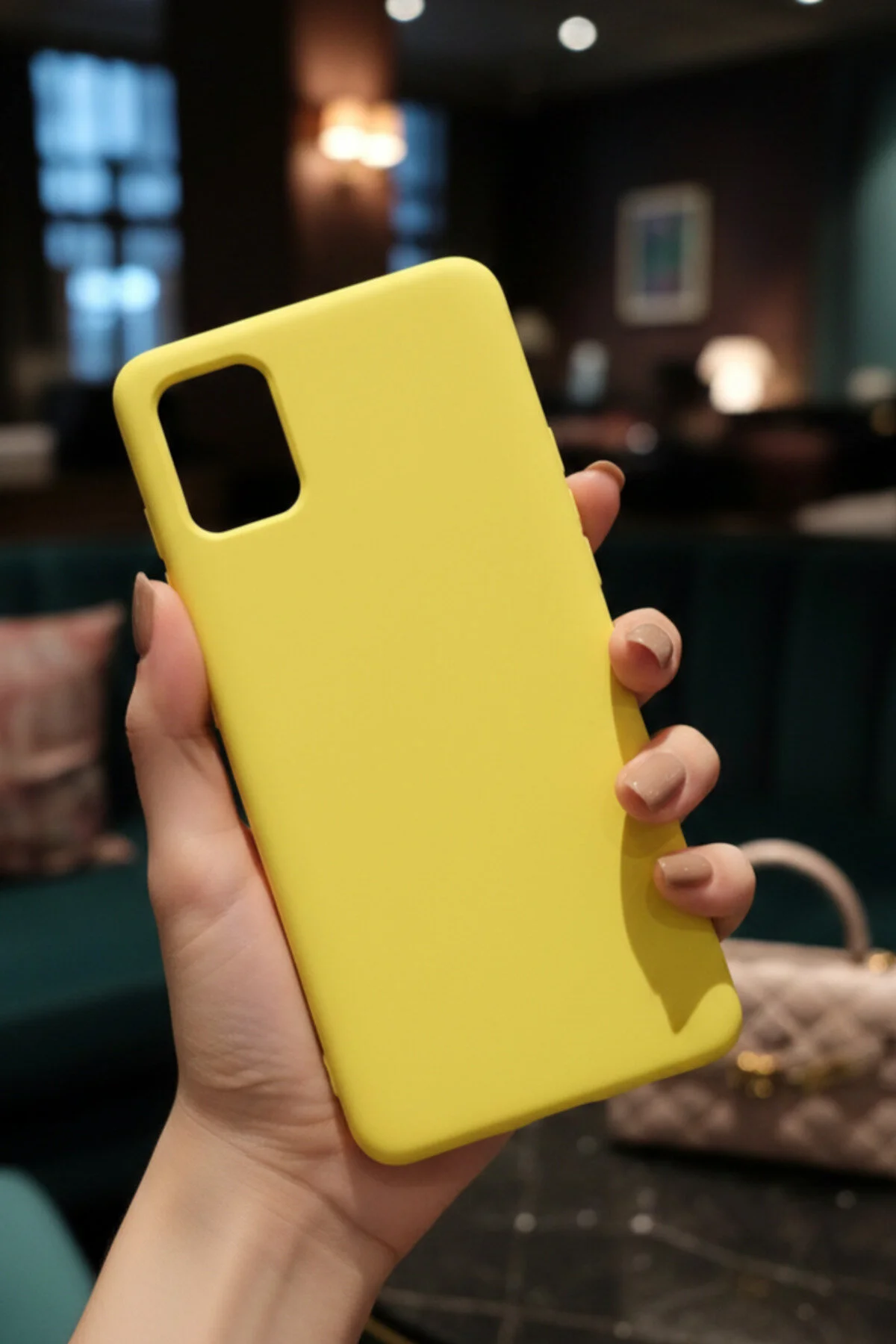 کاور و قاب محافظ دوربین رنگی مات مخملی سازگار با GALAXY A71 زرد Hatreds