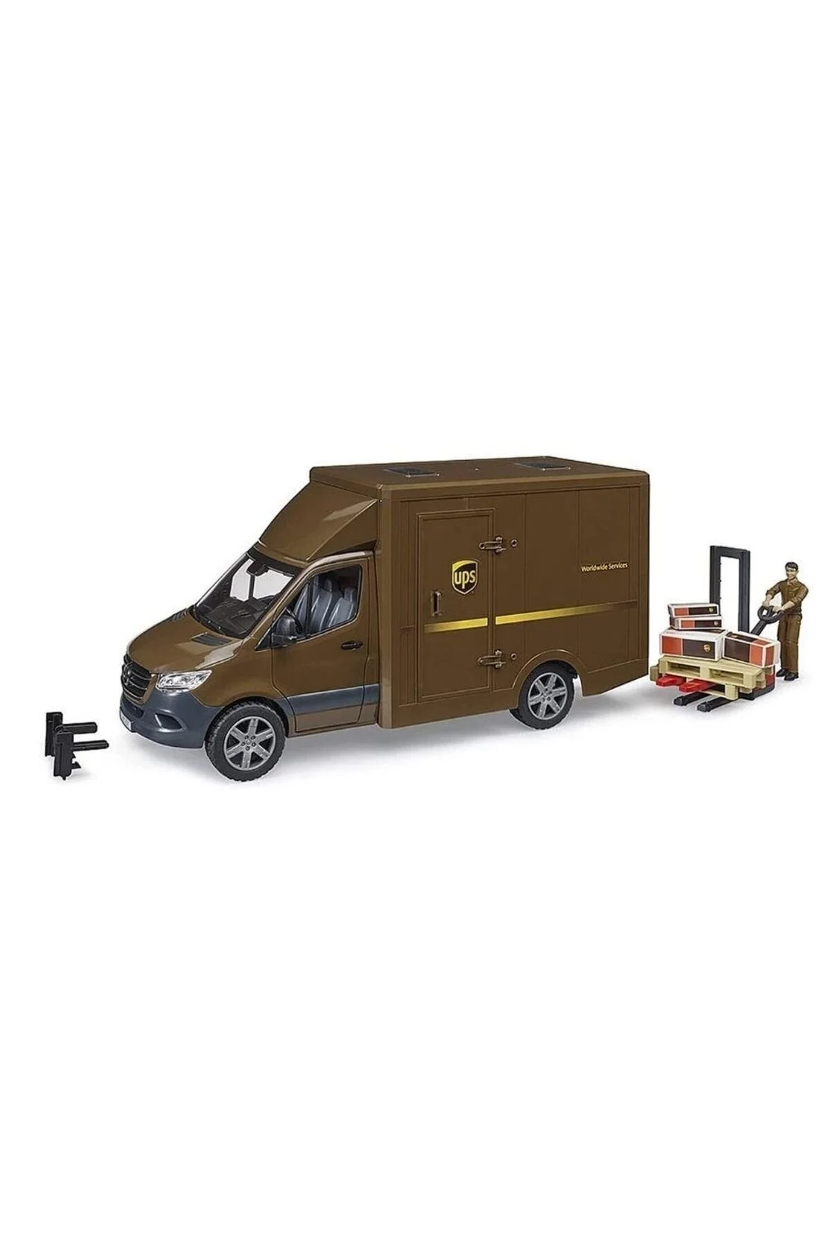 کامیون و ماشین آلات ساختمانی اسباب بازی MERCEDES BENZ SPRINTER UPS ابزار باربری TRANSPALETTE 02678 Bruder