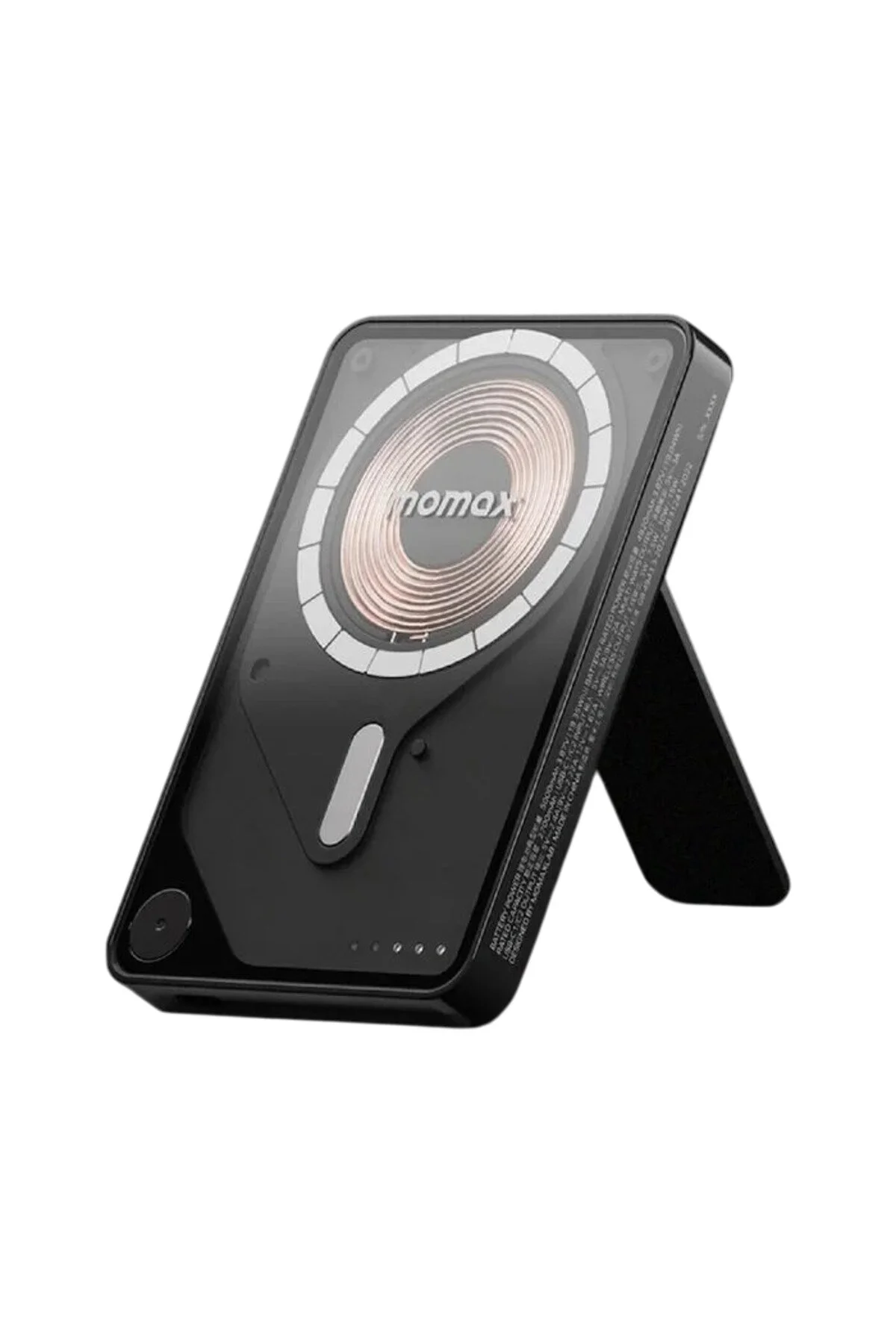پاوربانک بسته باتری بی سیم مغناطیسی 1 قدرت X PRO 5000MAH با کابل USB C ایستاده و داخلی سیاه Momax