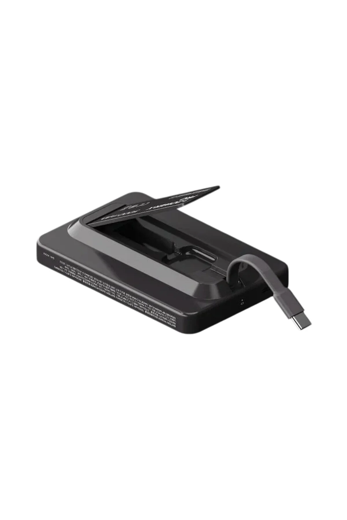 پاوربانک 1 بسته باتری بی سیم مغناطیسی POWER X PRO 5000 میلی آمپر ساعت با پایه و کابل USB C داخلی مشکی اورجینال Momax