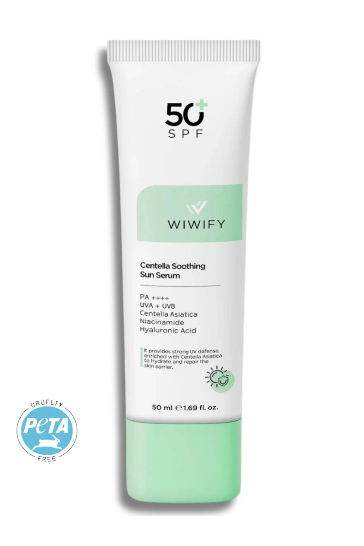 کرم ضد آفتاب صورت ترمیم SOORING HIGH PROTECTION CENTELLA تسکین دهنده سرم SUN SPF 50+ PA ++++ 50ML سنتلا WIWIFY