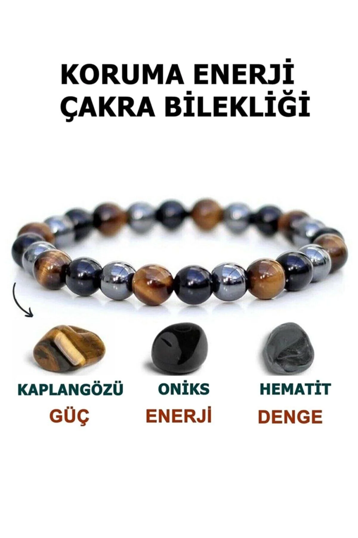 دستبند فشن حفاظت انرژی تعادل قدرت چاکرا چشم ببر انیکس هماتیت Jack Ferrero