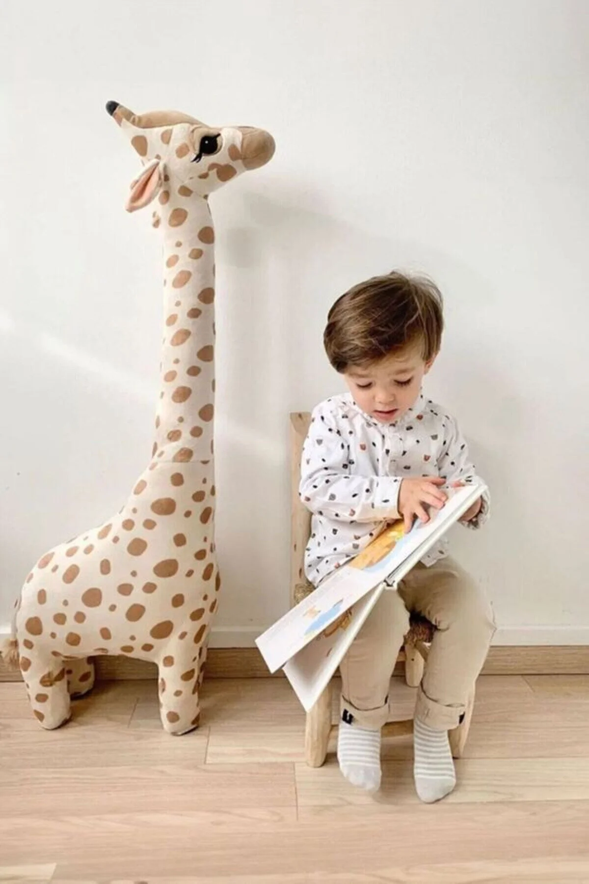 اسباب بازی های پشمی 100 سانتی متر زرافه پلاس PILLOW GIRAFFE PLASH کودک مخمل دار Mashotrend