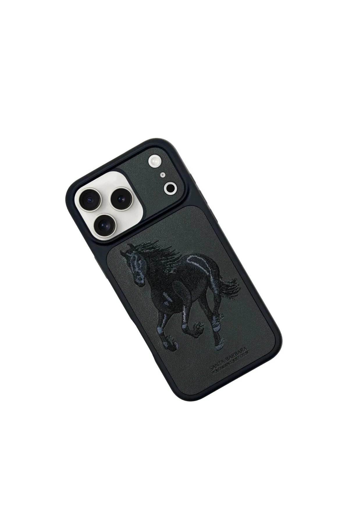 کاور و قاب IPHONE 17 PRO MAX COMPATIBLE CASE 3D PU چرمی BORIS INSIDE JEED COVER خاکستری Santa Barbara Polo Racquet Club