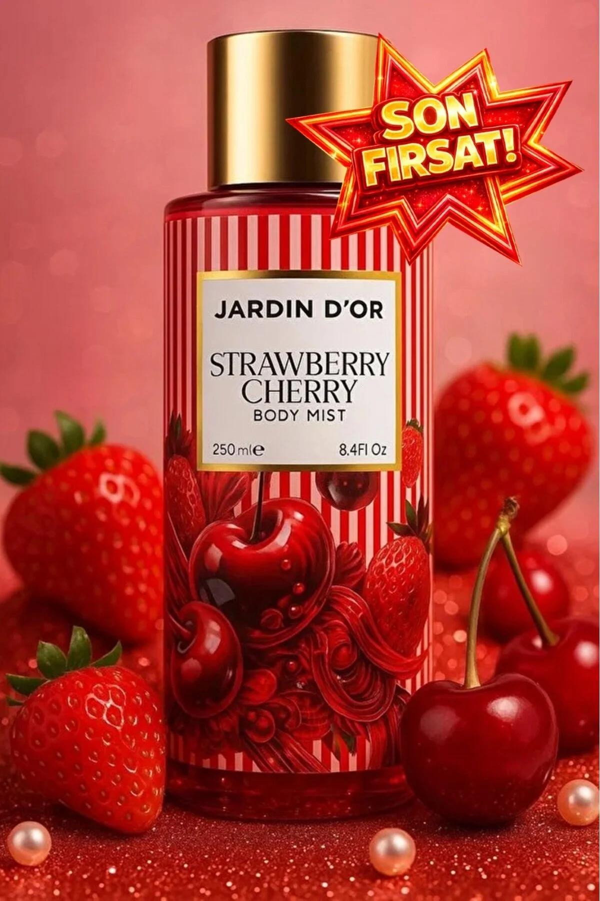 اسپری بدن با رایحه توت فرنگی و گیلاس 250 میلی لیتر JARDIN D'OR