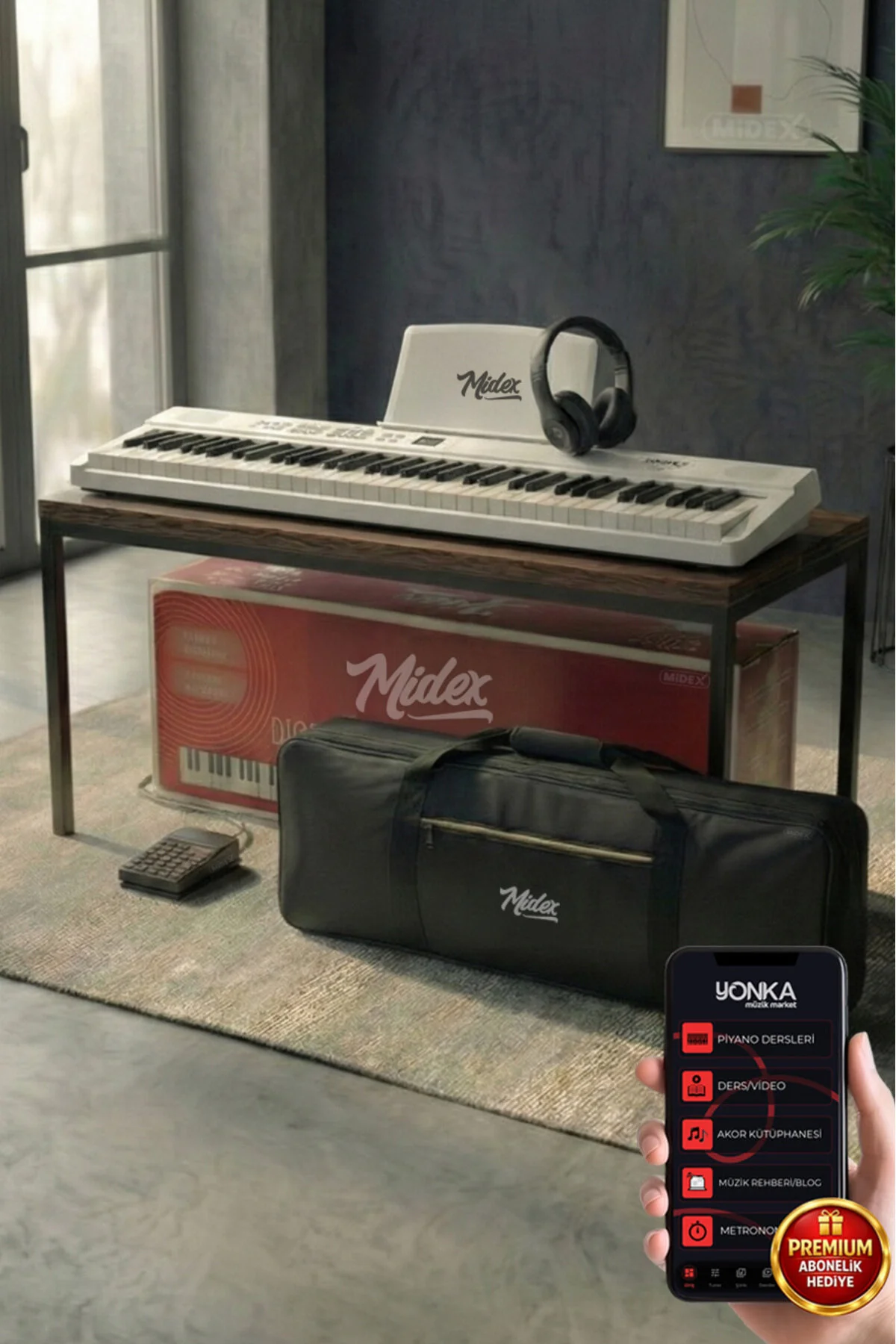 پیانو PLX 80WH H قابل حمل KEY PIANO DIGITAL 88 CEP CT کیف هدست پایدار Midex