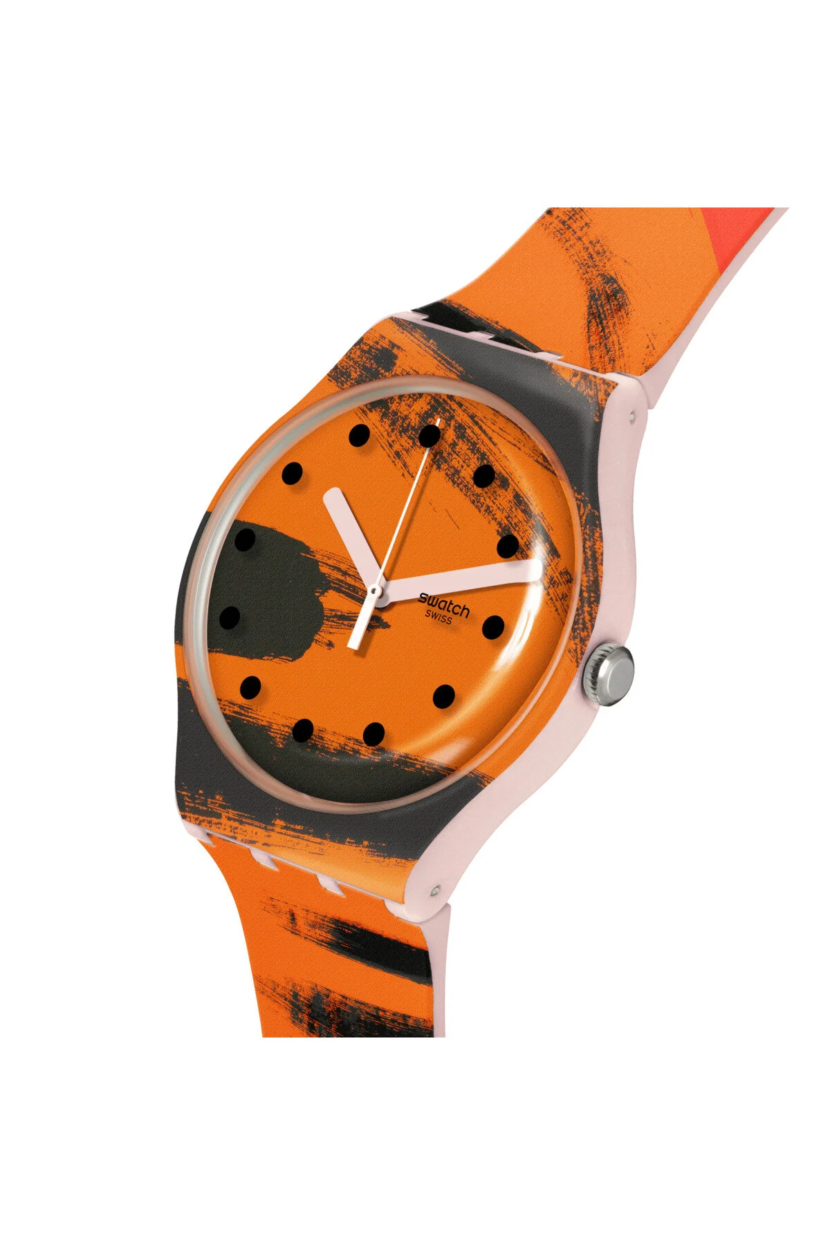 ساعت SUOZ362 SWATCH BARNS GRAHAM'S ORANGE AND RED ON PINK مچی یونیسکس اورجینال Swatch