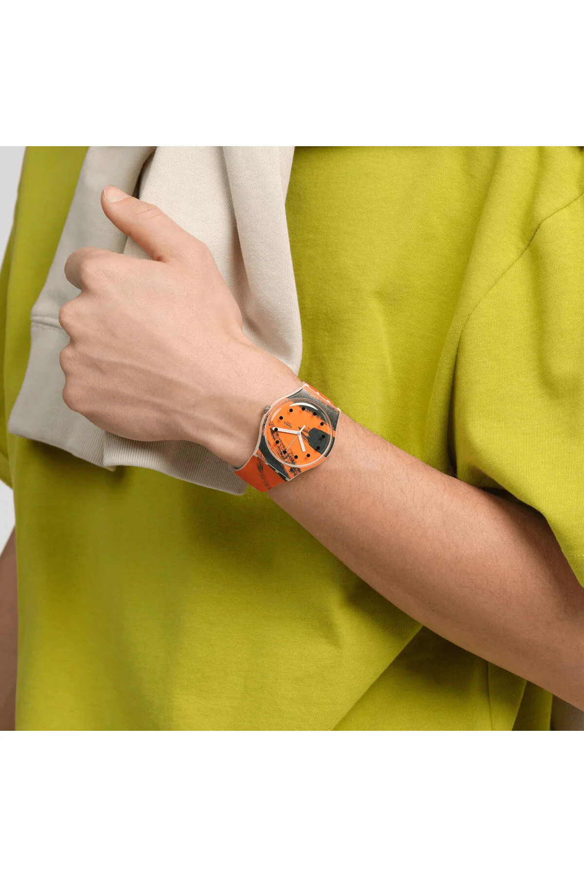 ساعت SUOZ362 SWATCH BARNS GRAHAM'S ORANGE AND RED ON PINK مچی یونیسکس اورجینال Swatch