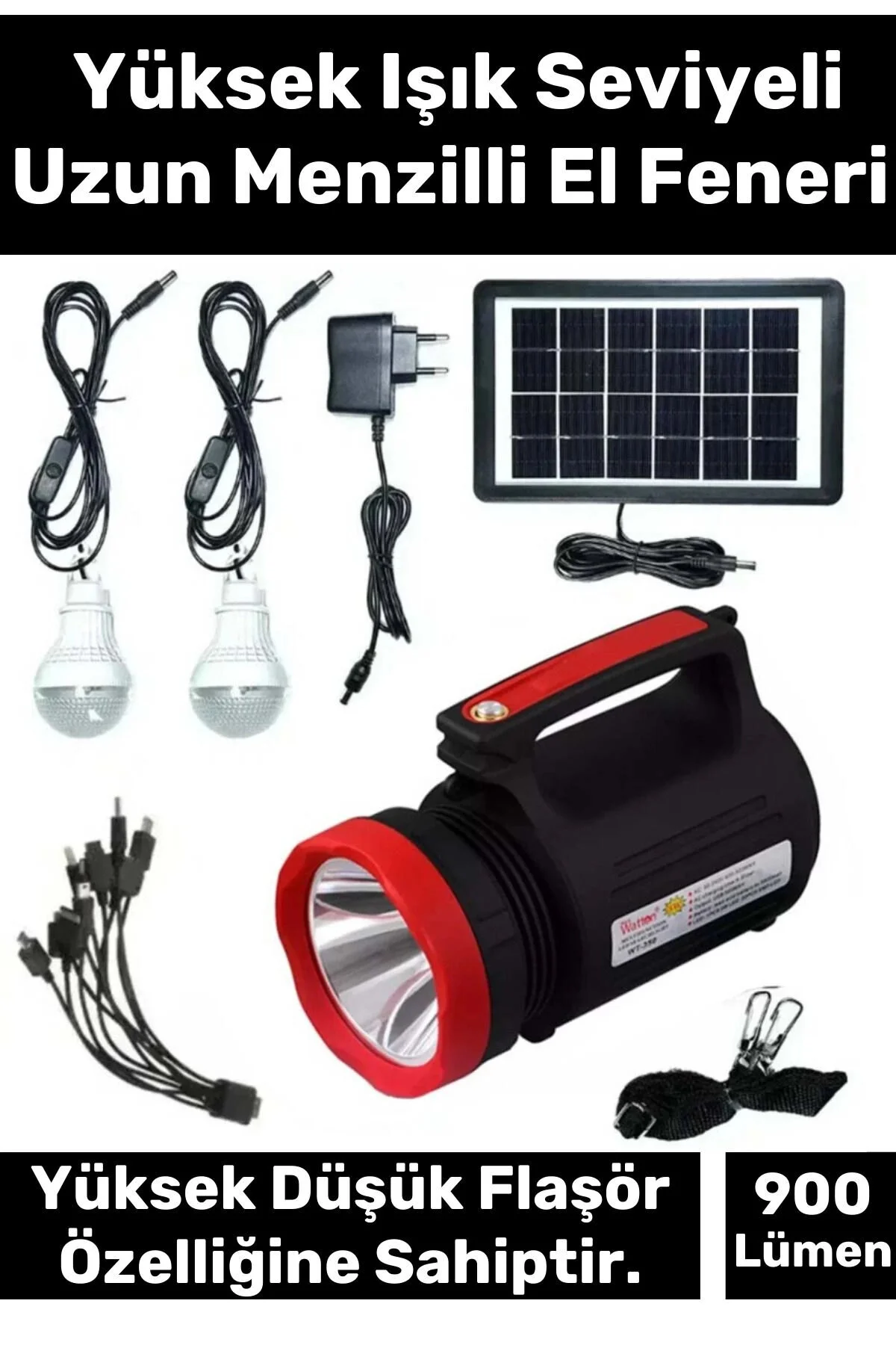 چراغ قوه PREMIUM LIGHTING CHARGING LANTERN ENERNER SOLAR 2 LED FLORERASAN Carlburn