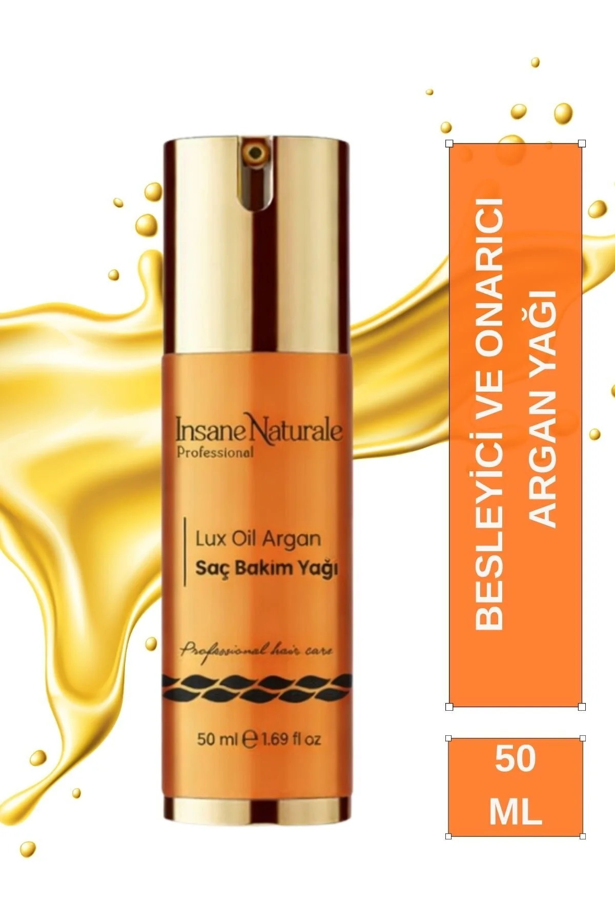 روغن آرگان لوکس مو 50 میلی لیتر مناسب برای همه جنسیت ها Insane Naturale