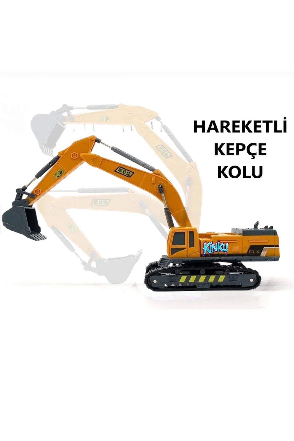 ماشین اسباب بازی کامیون ترازو مدل سطل بیل مکانیکی اصطکاکی خزنده 30 سانتی متری KİNKU
