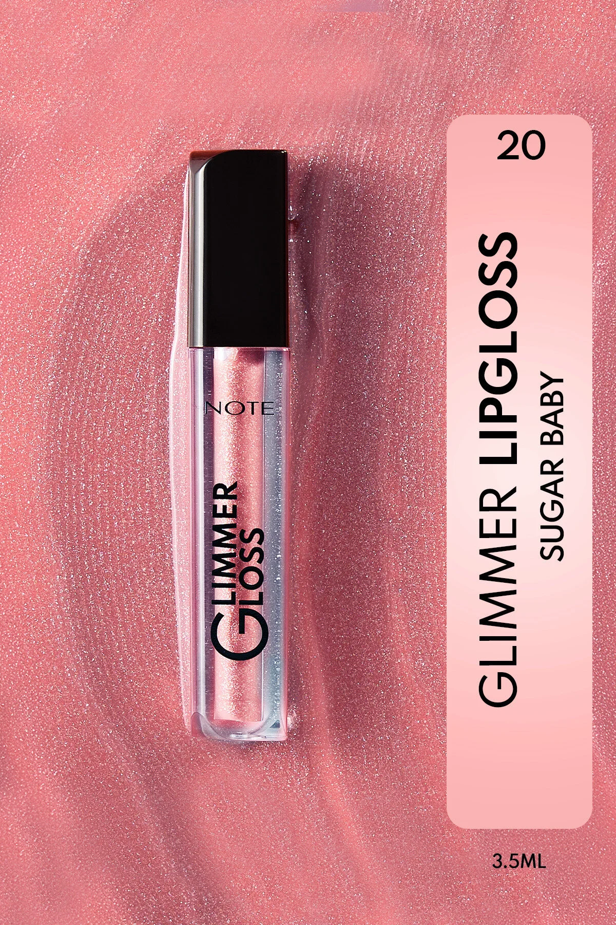 براق کننده لب رنگ صورتی مدل Glimmer با خاصیت مرطوب کنندگی و ماندگاری بالا نوت کازمتیکس Note Cosmetics