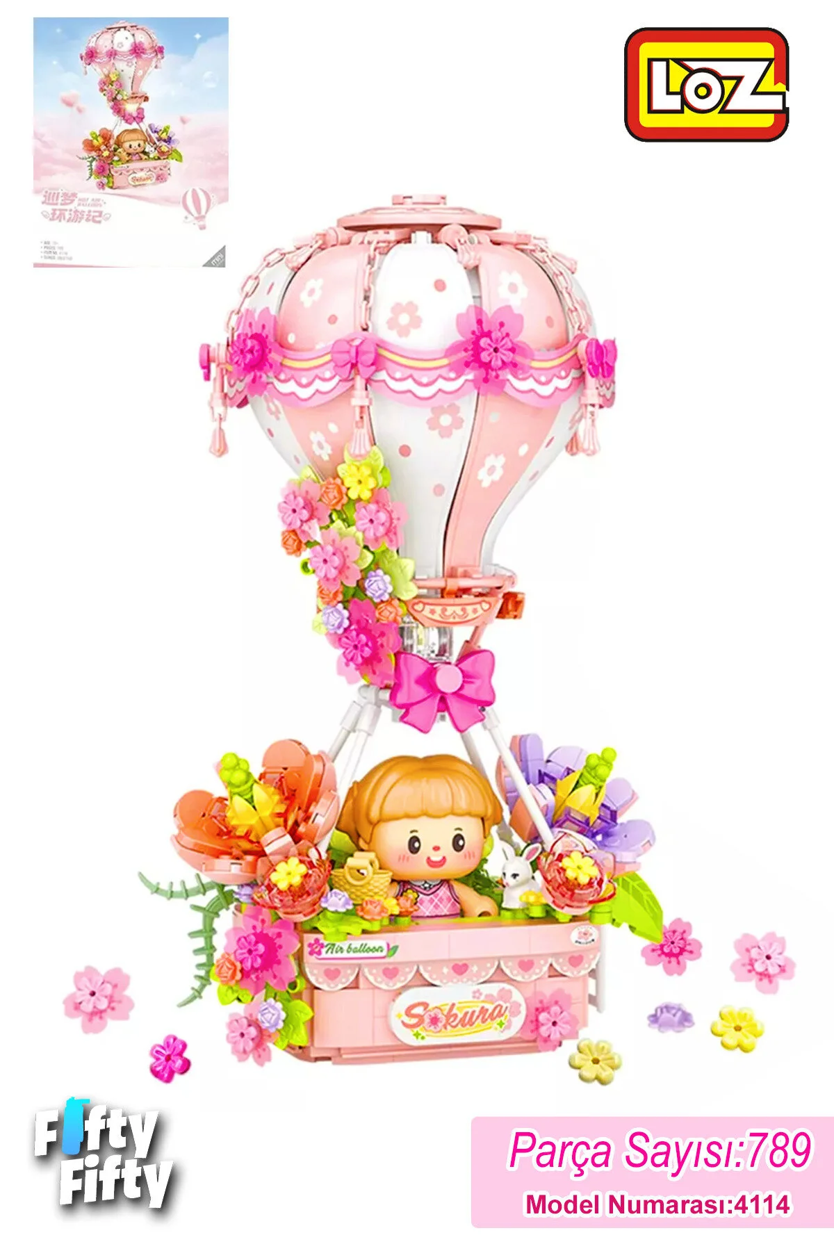 لگو و اسباب بازی های ساخت محور ست ساختمانی 750 تکه بالون هوایی صورتی سری LOZ CREATIVE FFLZ 4114 از ترکیه Vagonlife