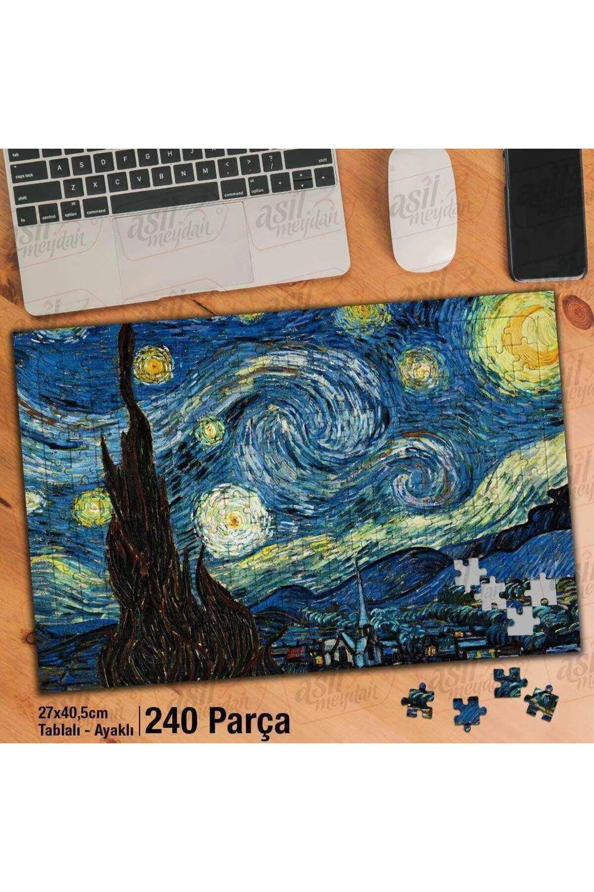 پازل NOBLE HOBBY VAN GOGH STARRY NIGHTS JIGSAW قاب 240 تکه با پشتیبانی از پا Asilmeydan