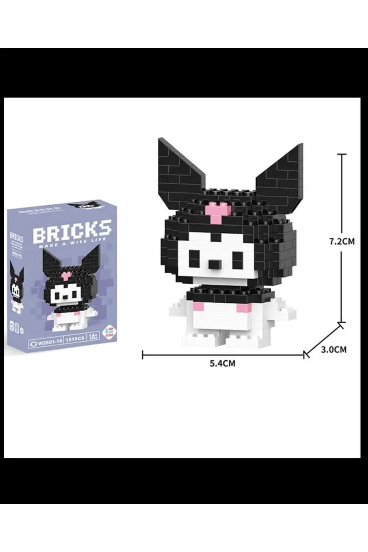 پازل سه بعدی SANRIO KUROMI BRICKS CHARACTER FIGUR TOY 3D اره منبت کاری مویی اسباب بازی های ساختمانی Genel Markalar