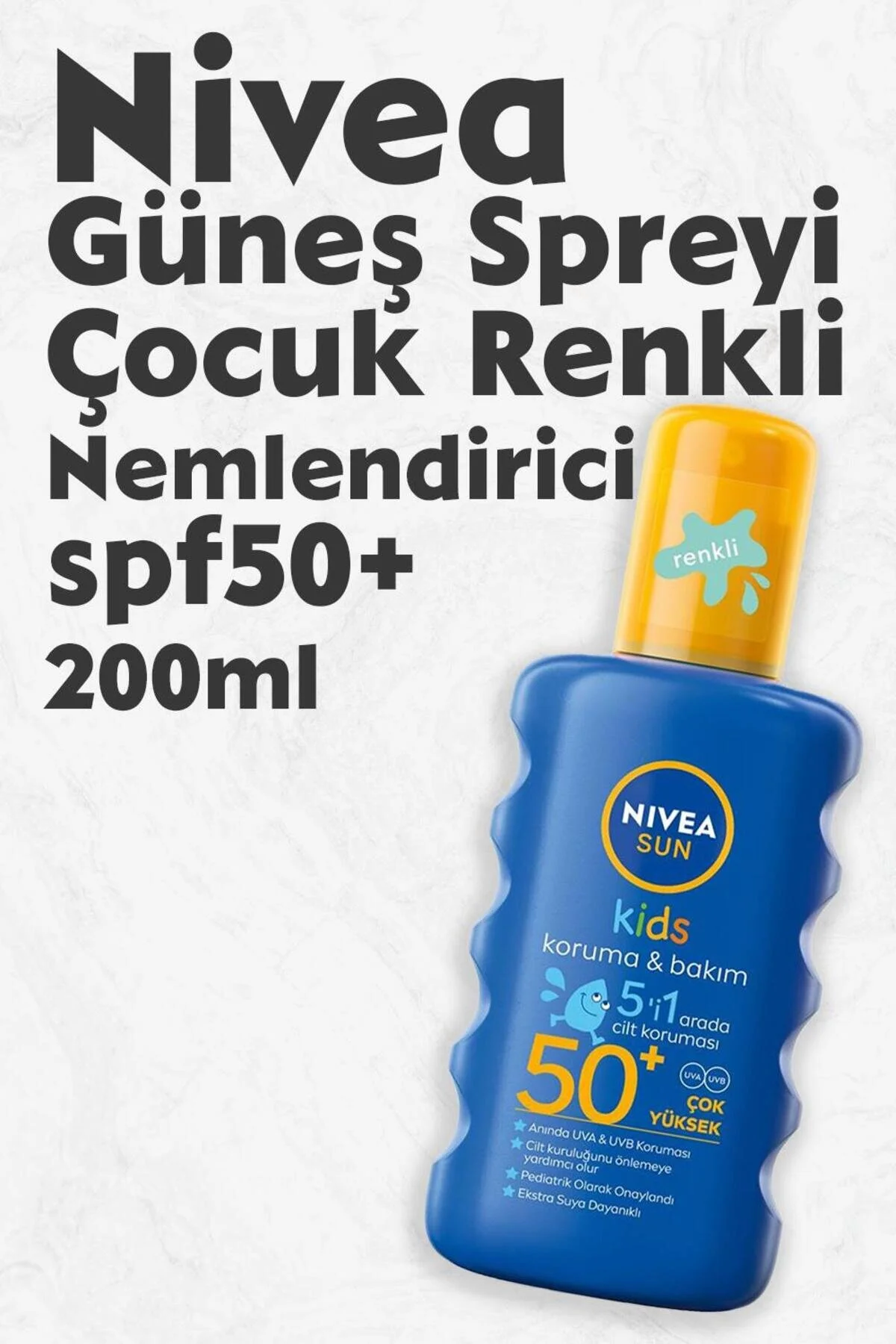 NIVEA اسپری ضد آفتاب رنگی مرطوب کننده کودکان سان 200 میلی لیتر