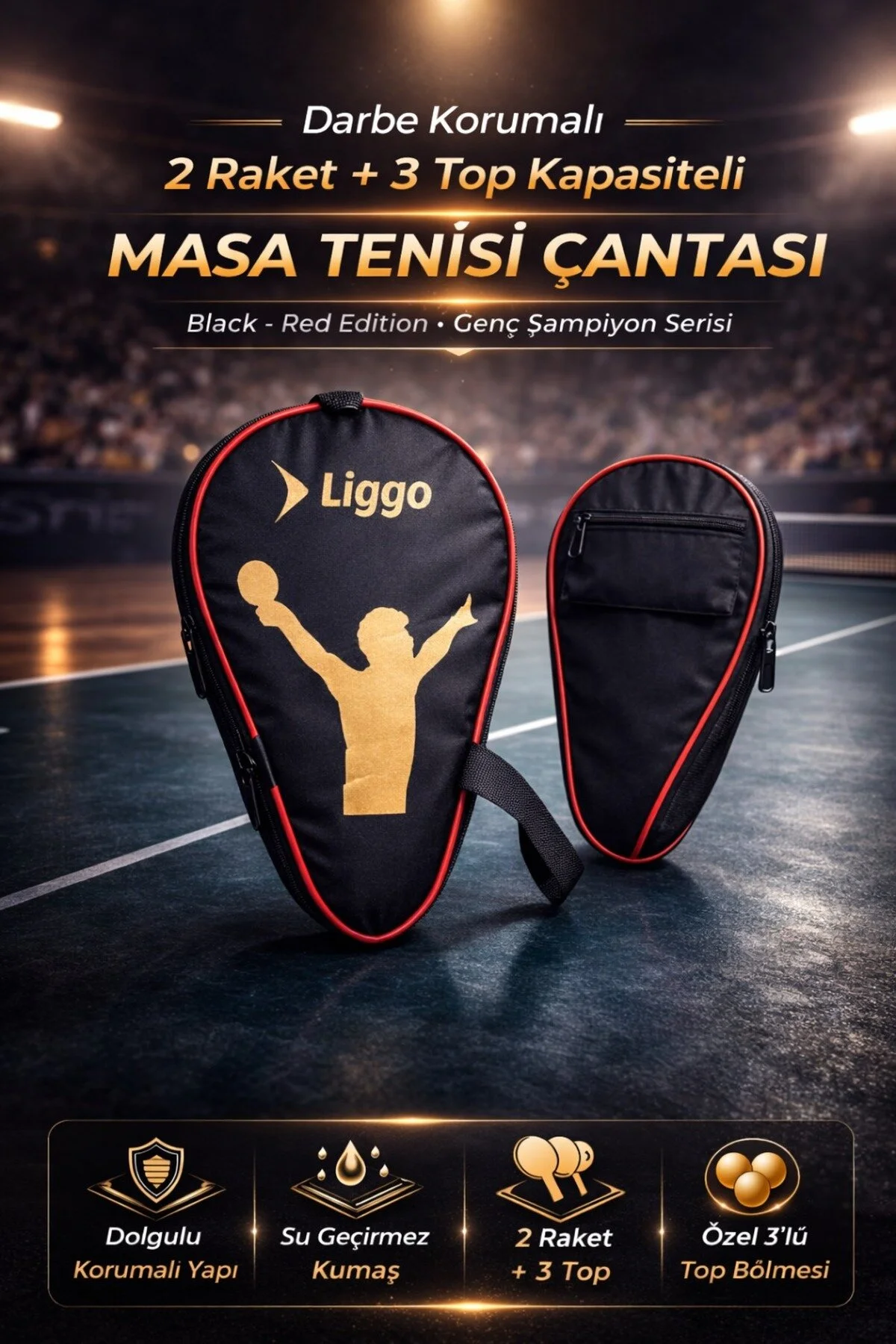 کیف تنیس راکتی پینگ پنگ با محفظه Liggo
