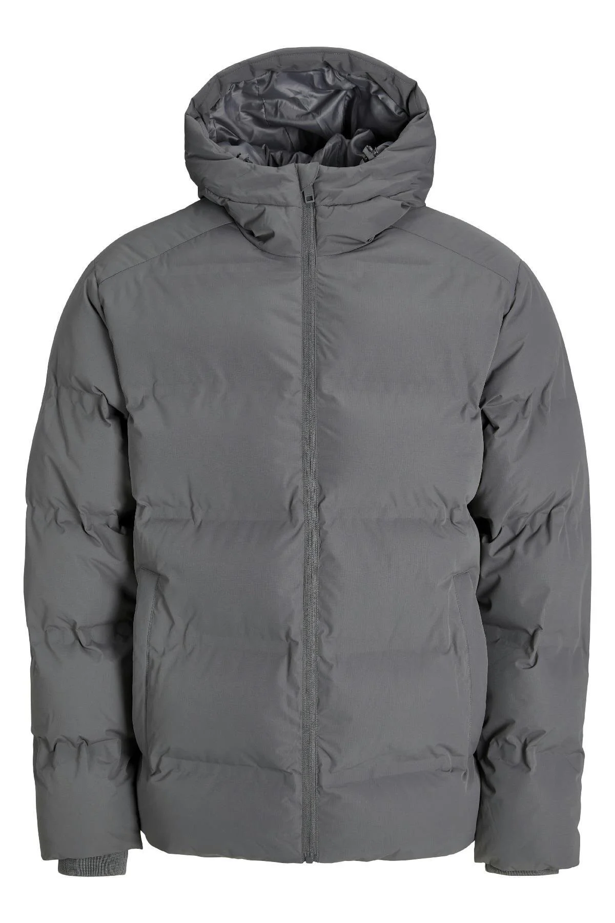کاپشن کت مردانه خاکستری 12278749 JJESOHO PUFFER HOOD SN Jack & Jones