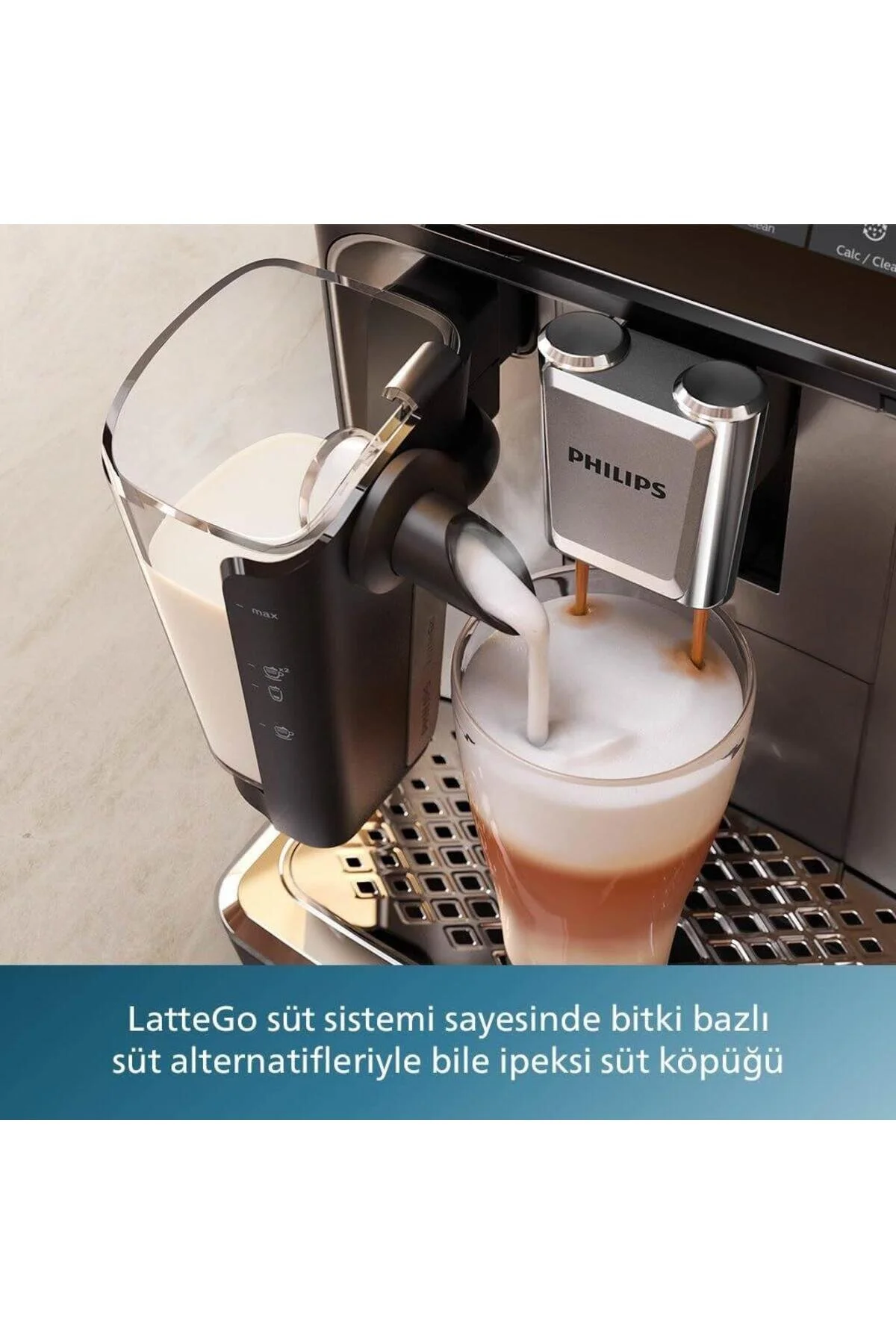 دستگاه اسپرسو و کاپوچینو اسپرسوساز تمام اتوماتیک سری LATTEGO 3300 فیلتر AQUACLEAN 6 نوشیدنی EP3347 90 اورجینال Philips