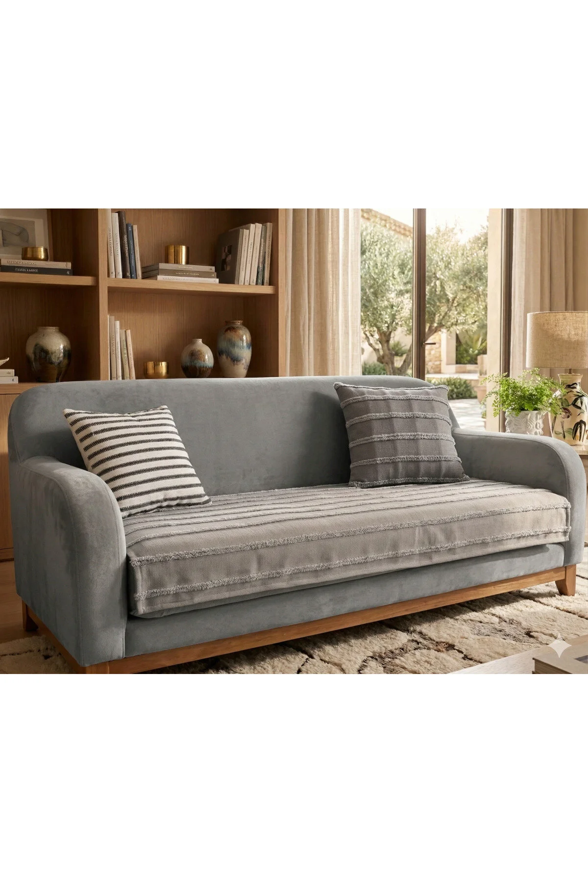 روکش مبل پوشش صندلی چشمک زن اندازه گیری فضای نشیمن کتانی 80 190 سانتی متر 1 قطعه baladı home ev tekstil home collection