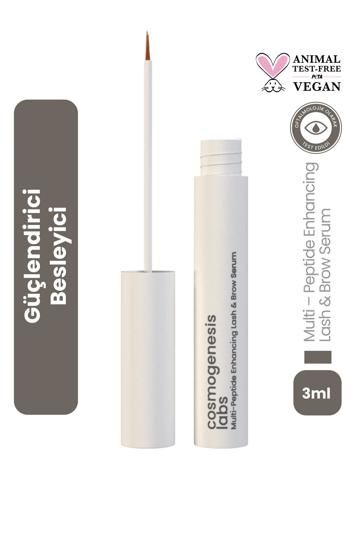 Cosmogenesis Labs تقویت‌کننده آبی مغذی سرم مژه با محتوای طبیعی 3 میلی لیتر (1٪ بیوتین)