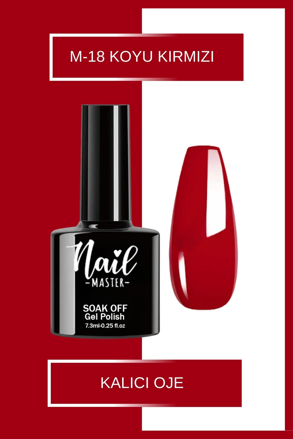 لاک ژل ماندگار 7.3 میلی‌لیتر رنگ قرمز تیره مناسب برای همه Nail Master