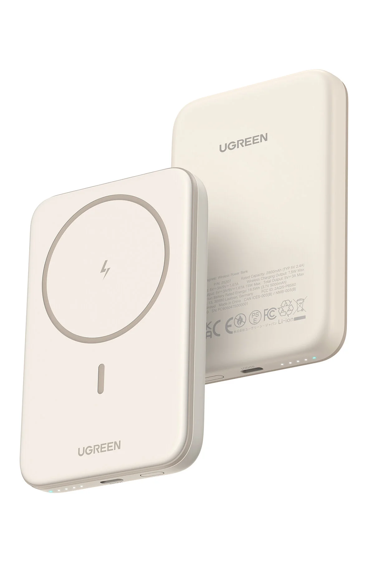 پاوربانک 5000 MAH MAGSAFE 15W بی سیم BEIGE 25207 Ugreen