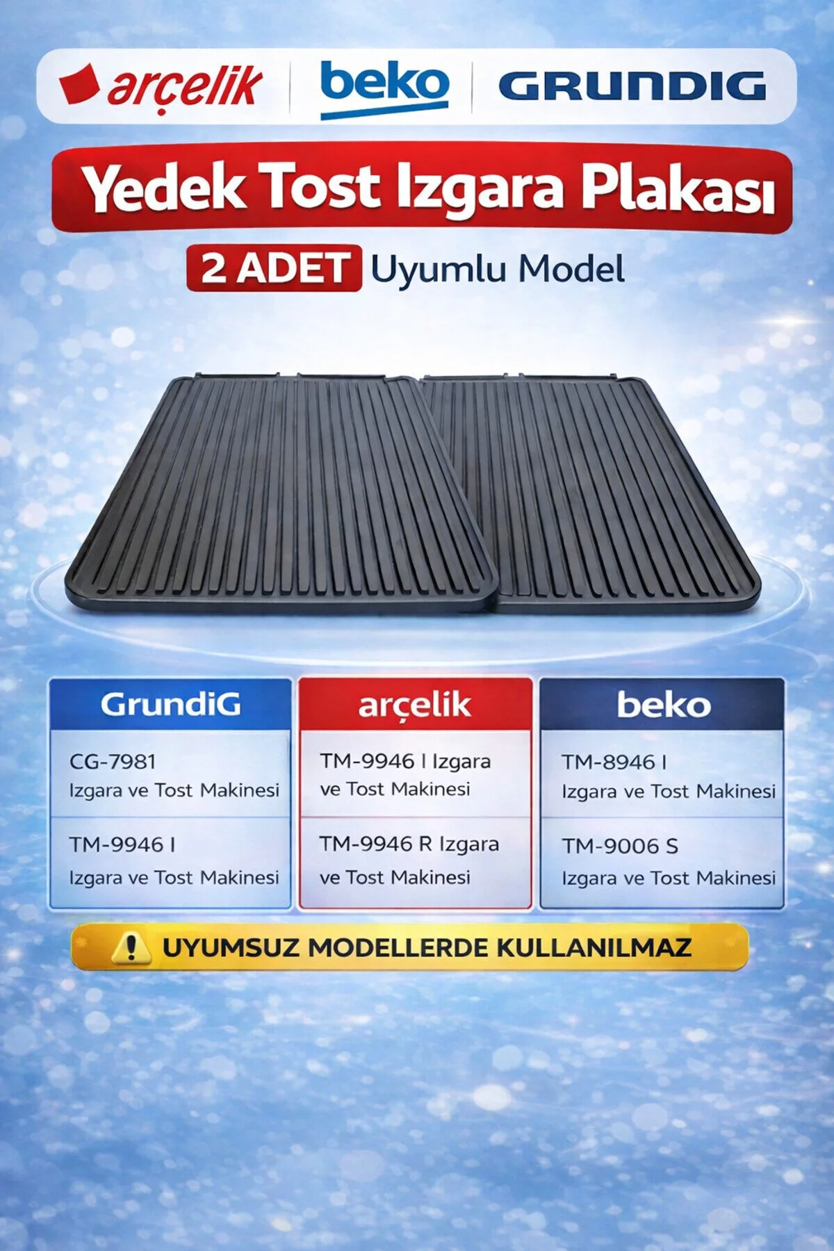 دستگاه ساندویچ و تست بشقاب گریل TM 8040 I 2 عدد اورجینال Beko
