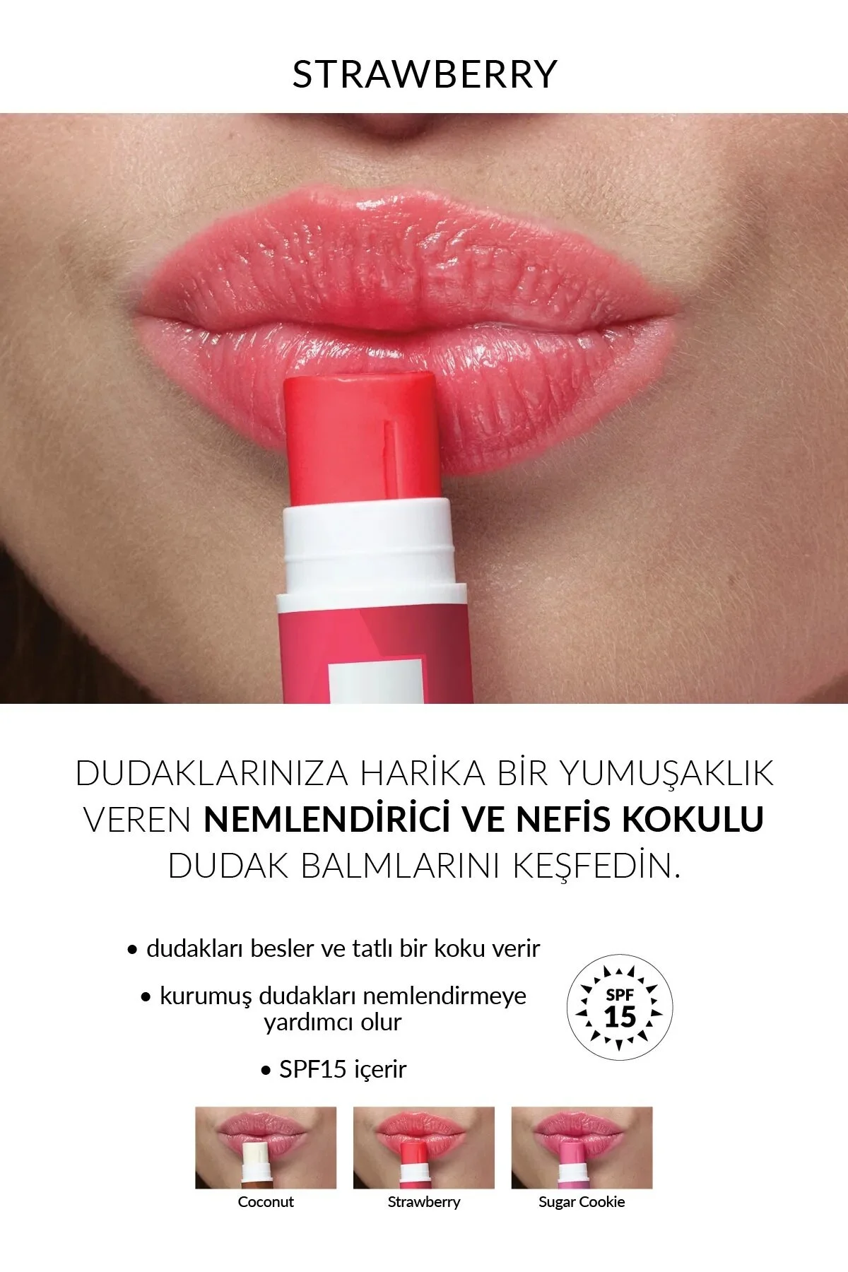 کرم لب آوون رنگی طعم توت فرنگی با حجم 10 میلی لیتر آون Avon
