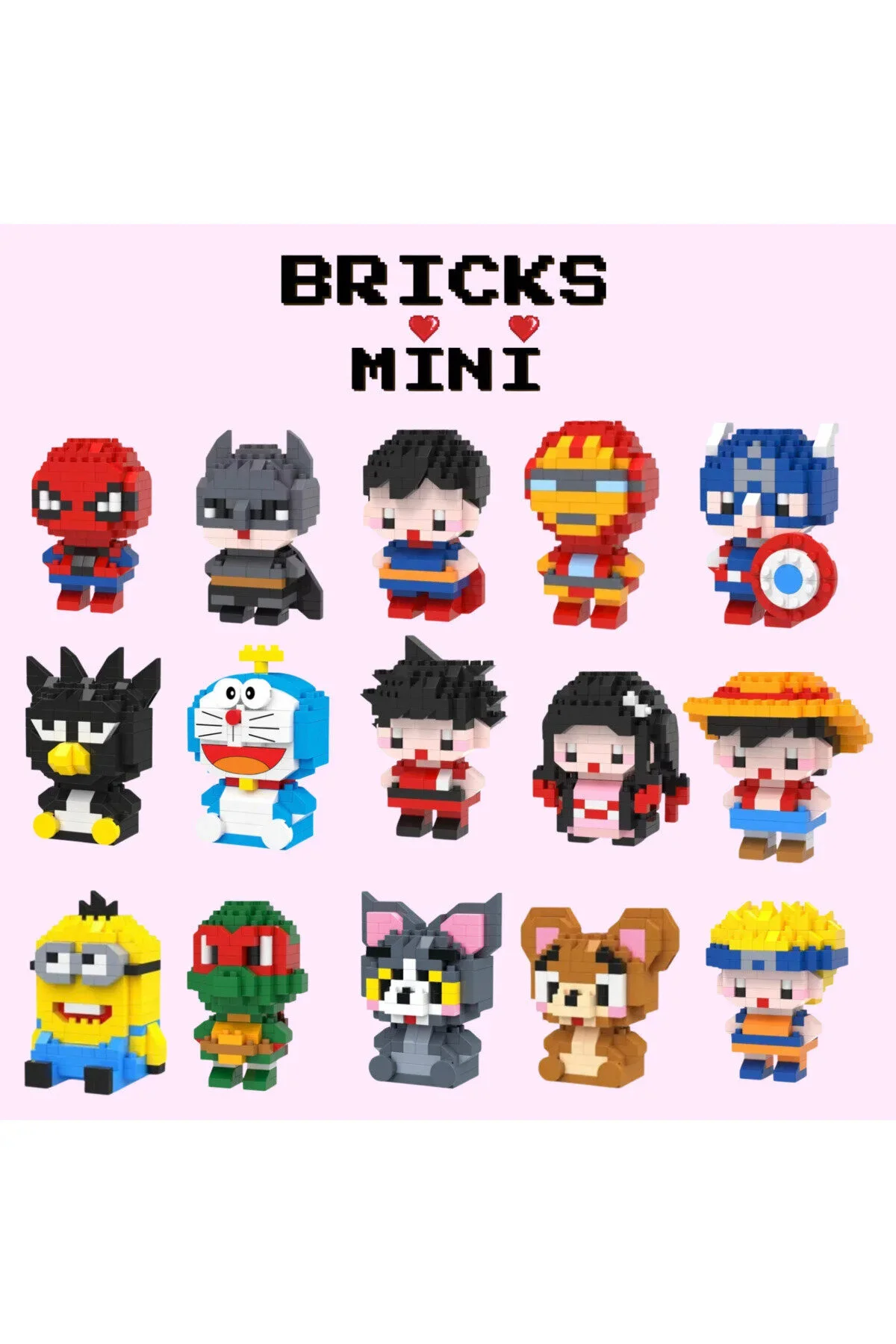 لگو و اسباب بازی های ساخت محور شخصیت کارتونی مدل تصادفی مینی از ترکیه Bricks