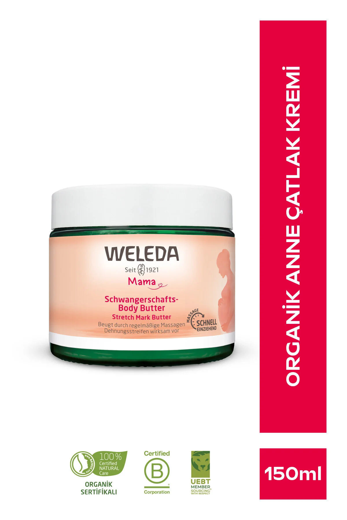 کرم ترک پوستی استرچ مارک مادر ارگانیک 150 میل Weleda