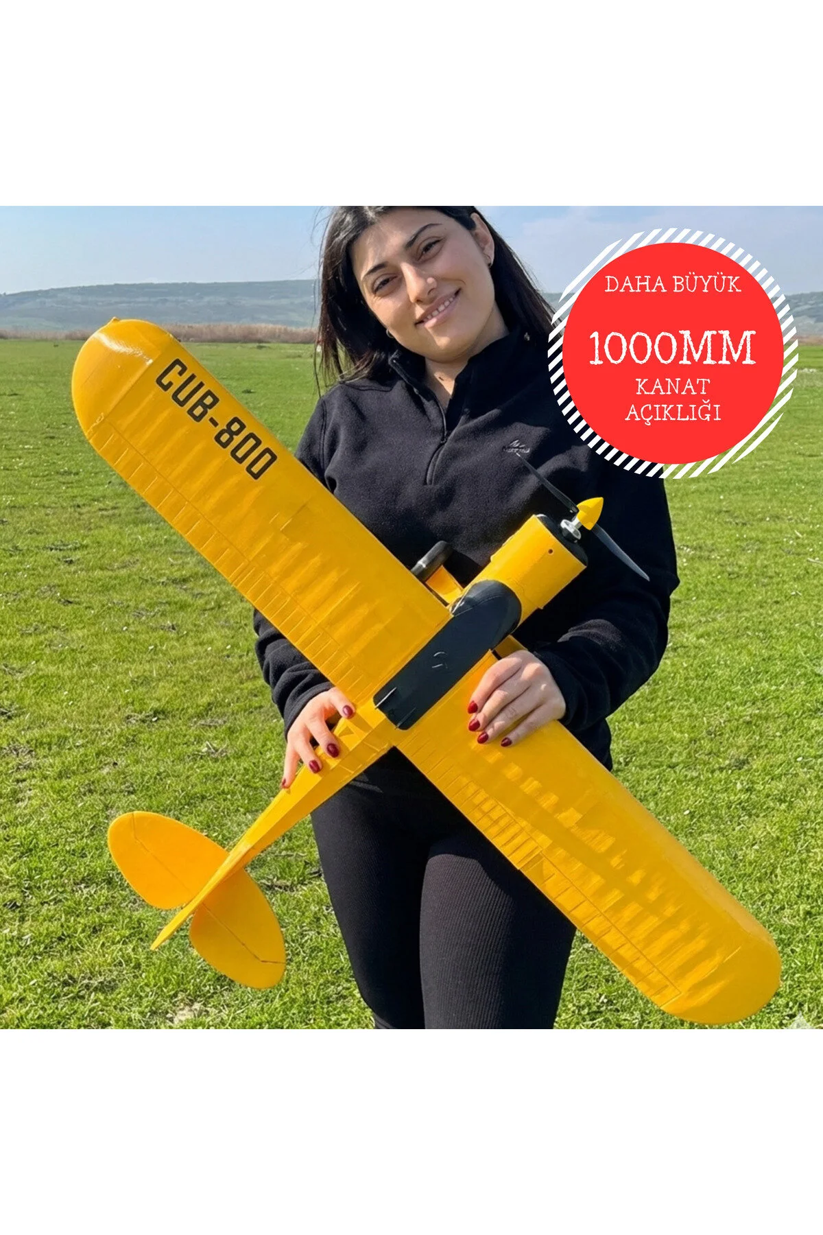 هواپیمای RC مدل کیت بدنه آموزشی و شناسایی بال پهن 1000 میلی متری CRAYCLECUB از ترکیه Craycle