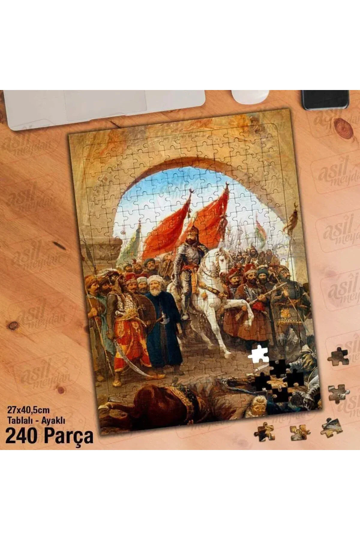 پازل ASIL HOBI FATIH SULTAN MEHMET اره منبت کاری مویی فتح استانبول 240 تکه قاب شده با پشتیبانی از پا Genel Markalar