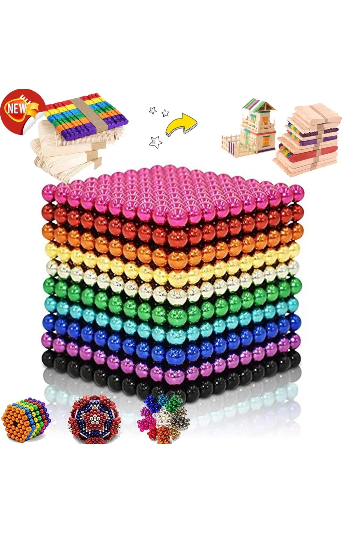 لگو و اسباب بازی های ساخت محور توپ آهنربایی مهره NEOCUBE MAGIC BALLS INTELLIGENCE DEVELOPING TOY CUISINE 1000 PIECES 5 MM از ترکیه biyeniliklazim