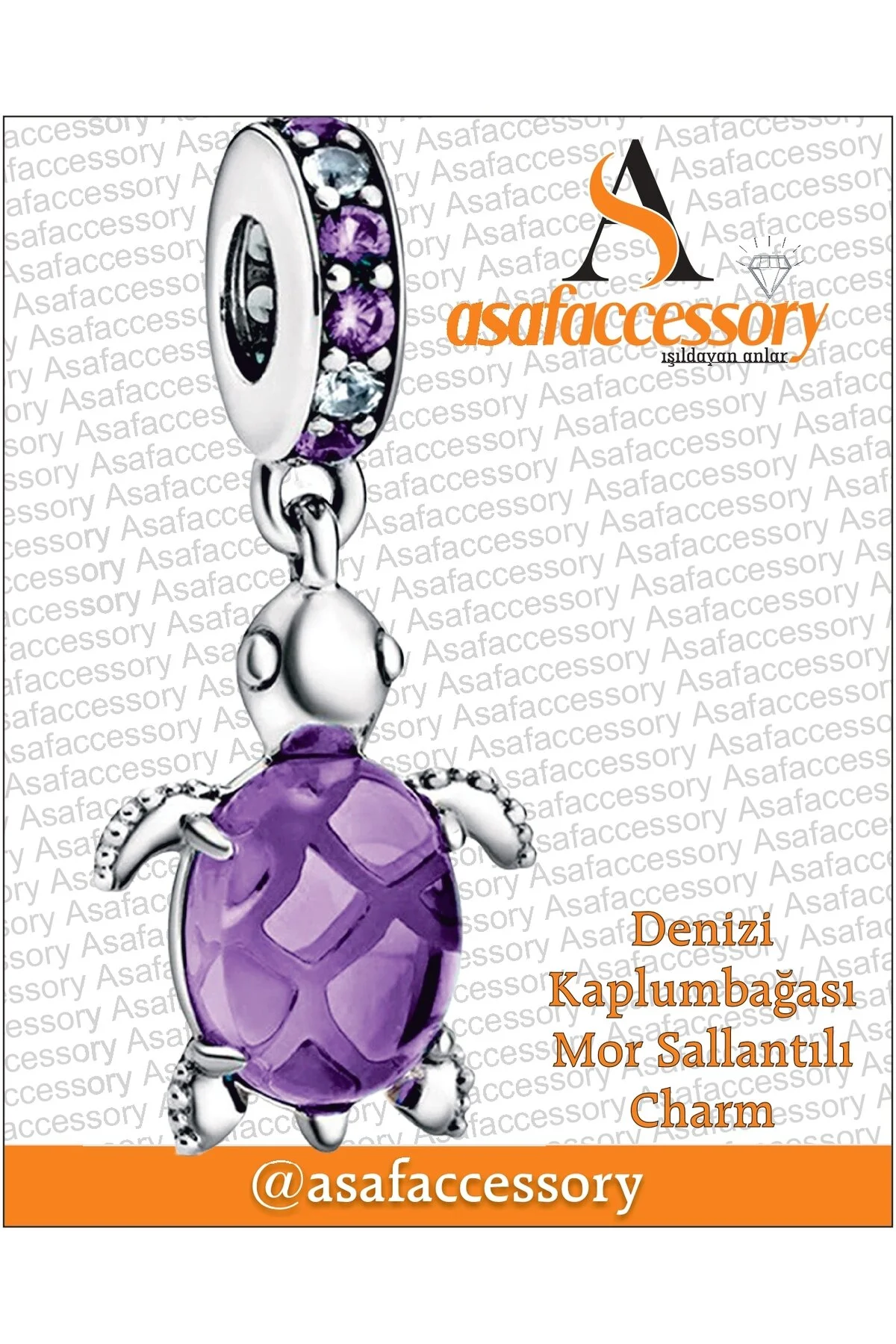چارم طلسم لاک پشت بنفش |ASAFACCESSORY asaf