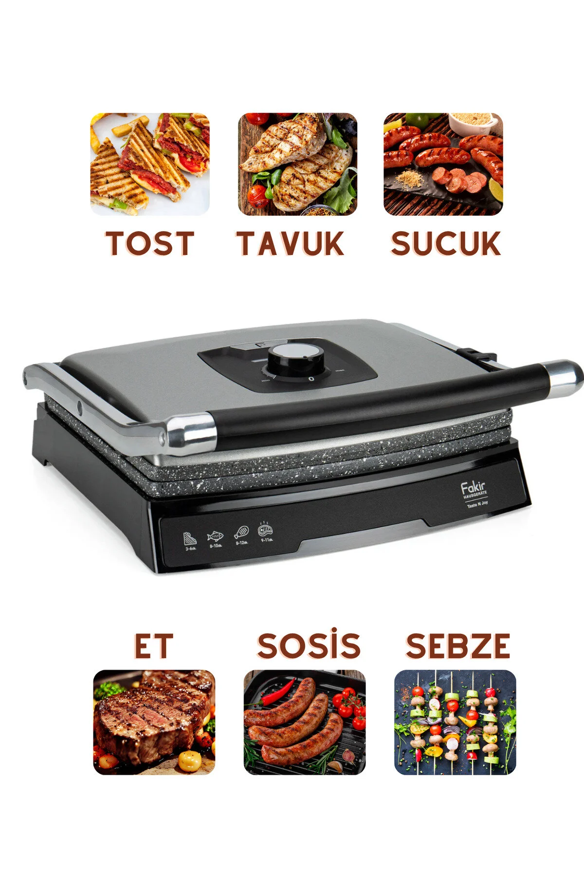 دستگاه ساندویچ و تست TASTE N JOY 2000W 6 SLICE TOAST ظرفیت روغن ریختن سینی فکر Fakir