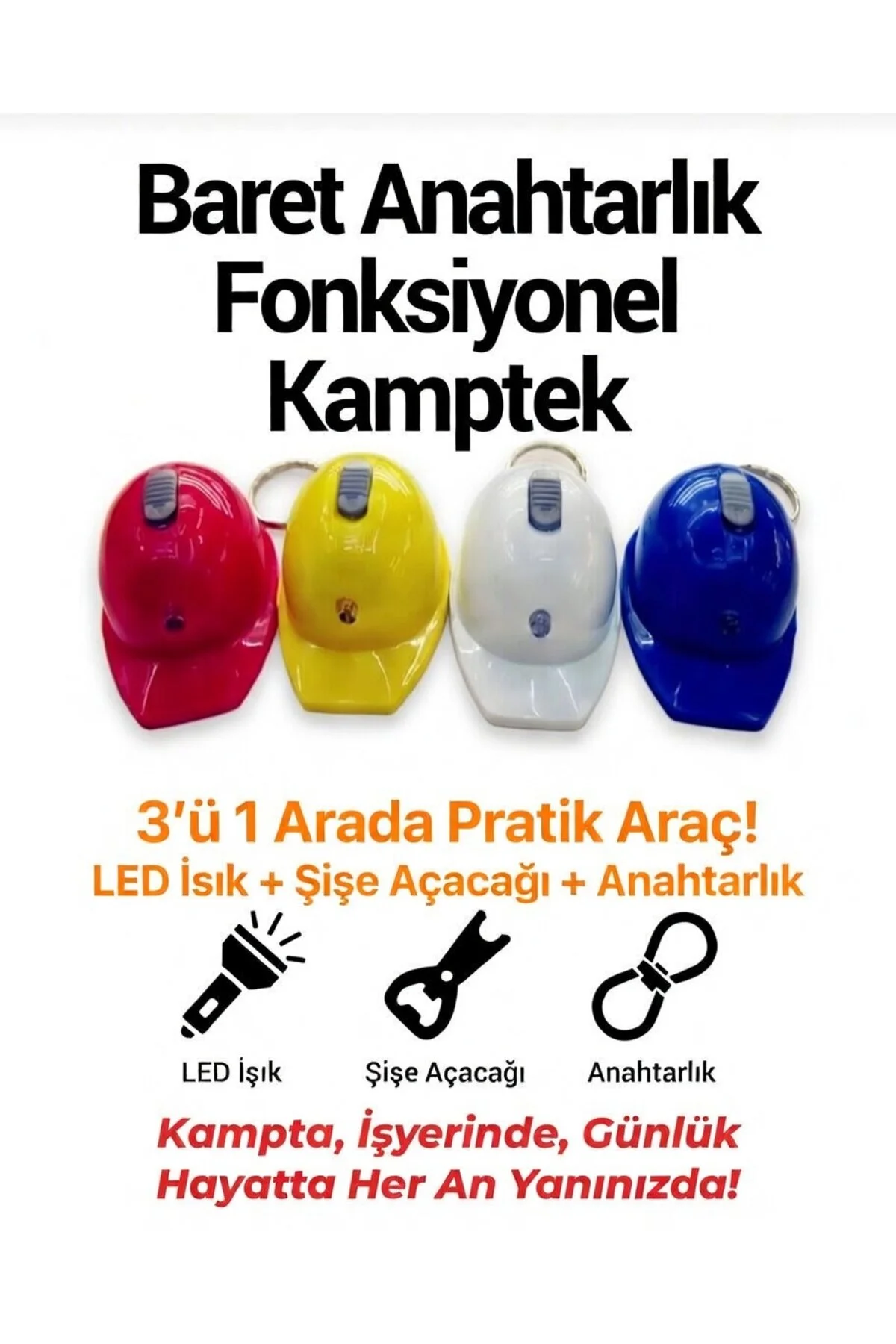 جلیقه کلید کلاه کلیدی طرح ایمنی چراغ دار LED با عملکرد طراحی جاکلیدی سفید kamptek kamp teknolojisi