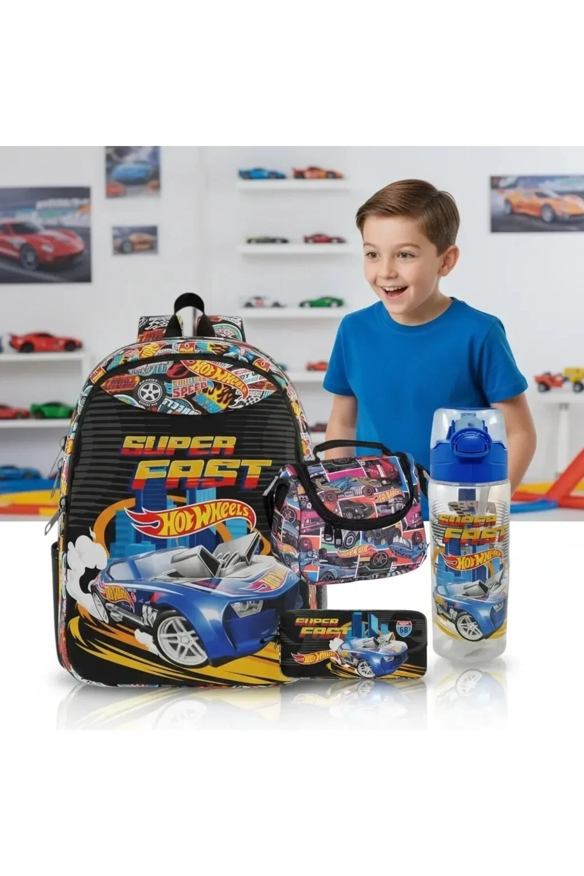 کیف مدرسه کوله پشتی جعبه نهار مداد از ترکیه HOT WHEELS