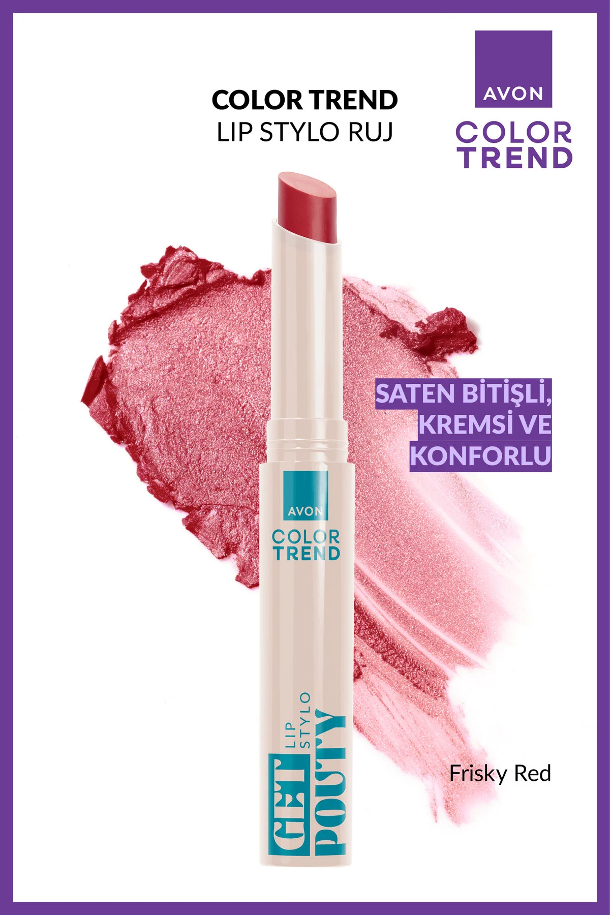 رژ لب استایلوی آوان رنگ قرمز شاداب با کیفیت بالا آون Avon