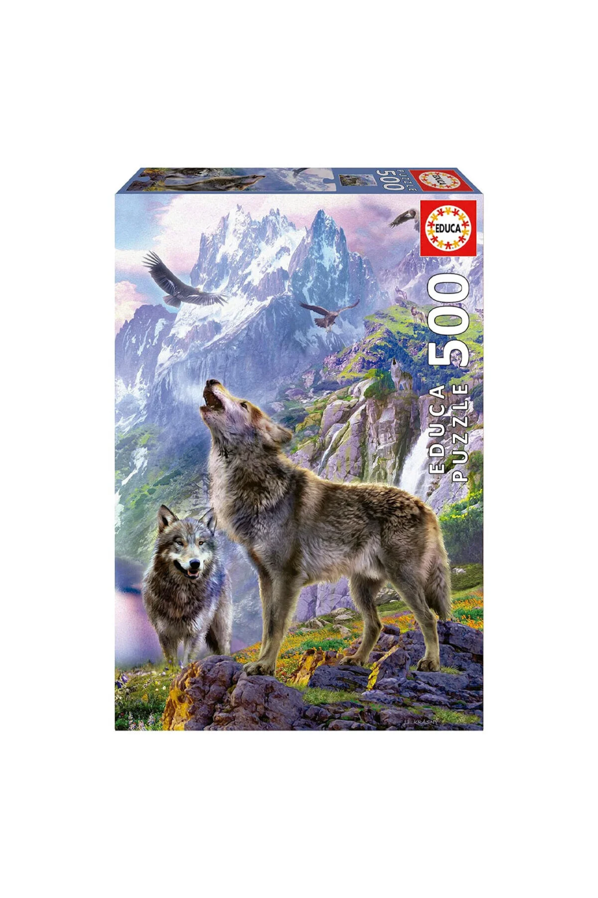 پازل EDUCA 500 PIECE WOLVES IN THE ROCKS PUZZLE 19548 از ترکیه Educa Puzzle