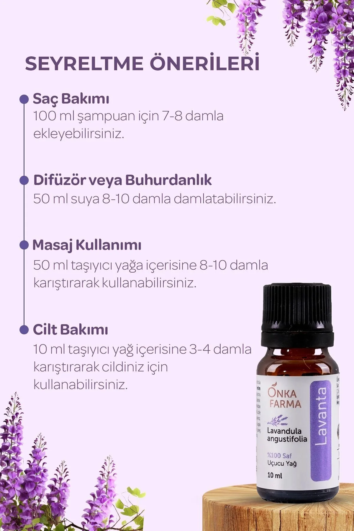 روغن مراقبتی طبیعی و خالص اسطوخودوس Onka Farma 10 میلی لیتر OnkaFarma