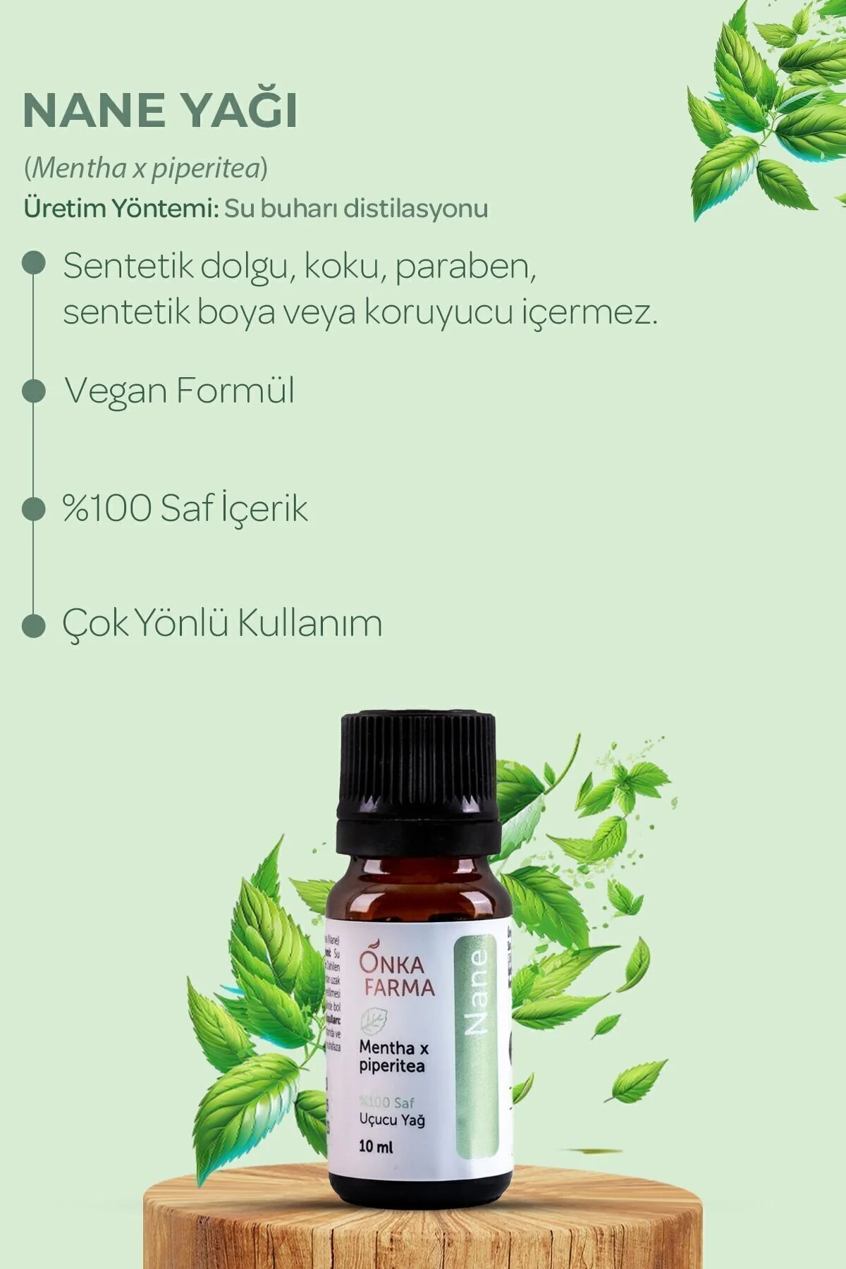 روغن مراقبتی نعنای پزشکی 100% خالص Onka Farma حجم 10 میلی لیتر OnkaFarma