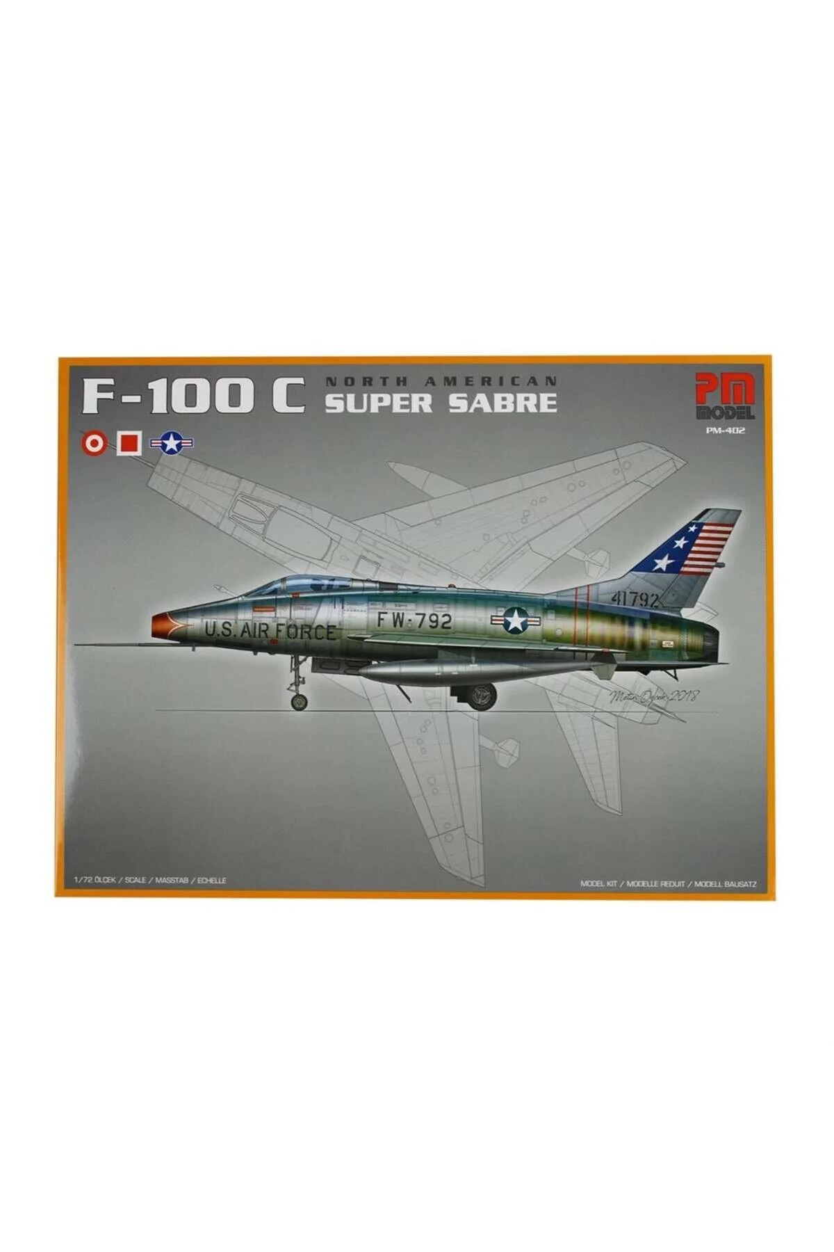 مدل خودرو 402 1 72 آمریکای شمالی F 100 C SUPER SABER جنگنده بمب افکن پلاستیکی جدا شده اورجینال Genel Markalar